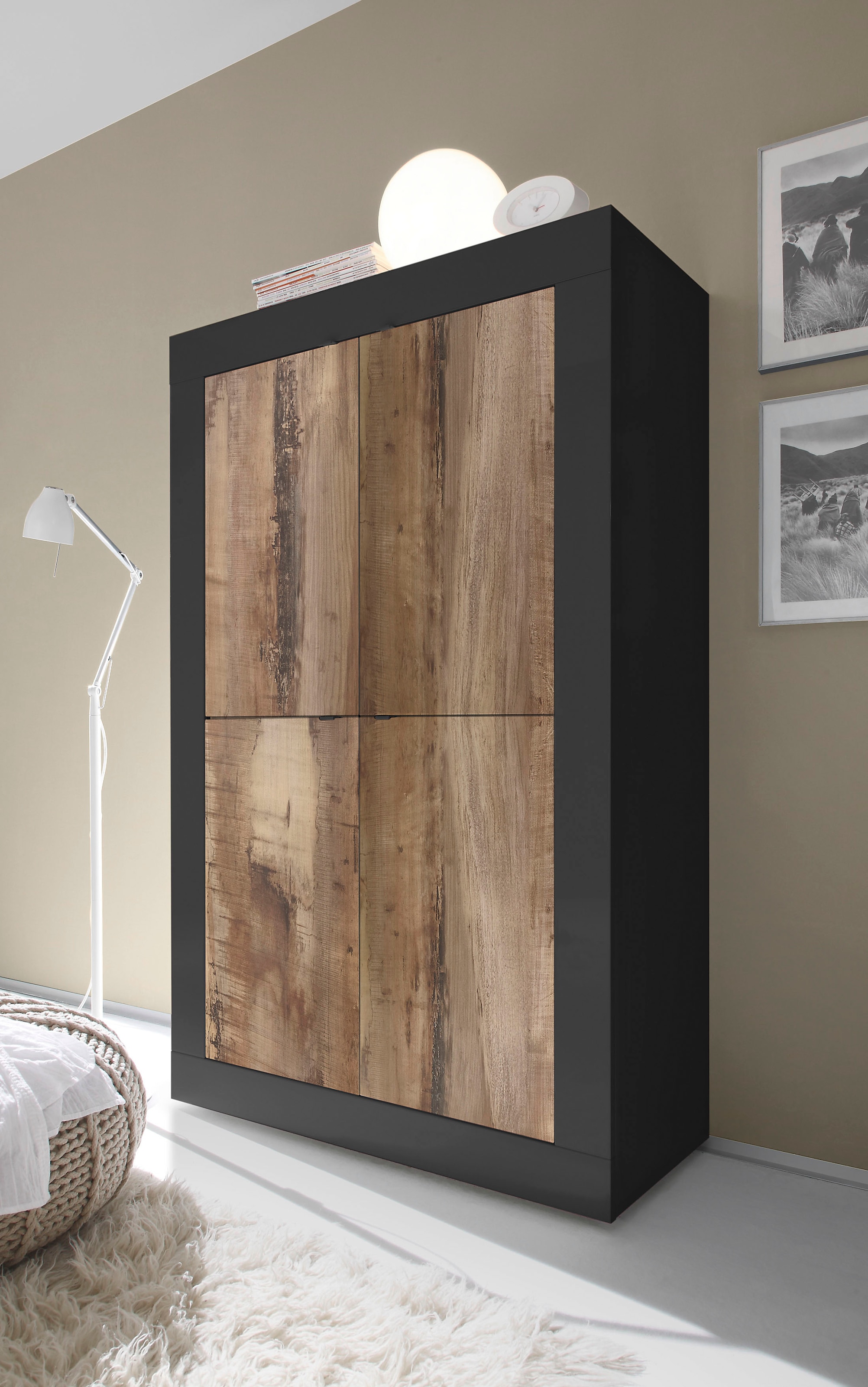 INOSIGN Highboard »Basic Höhe 162 cm, Breite 102 cm, Kommode 4 Türen, Hochkommode«, Metallgriff, moderne Rahmenoptik, viel Stauraum, Farbauswahl