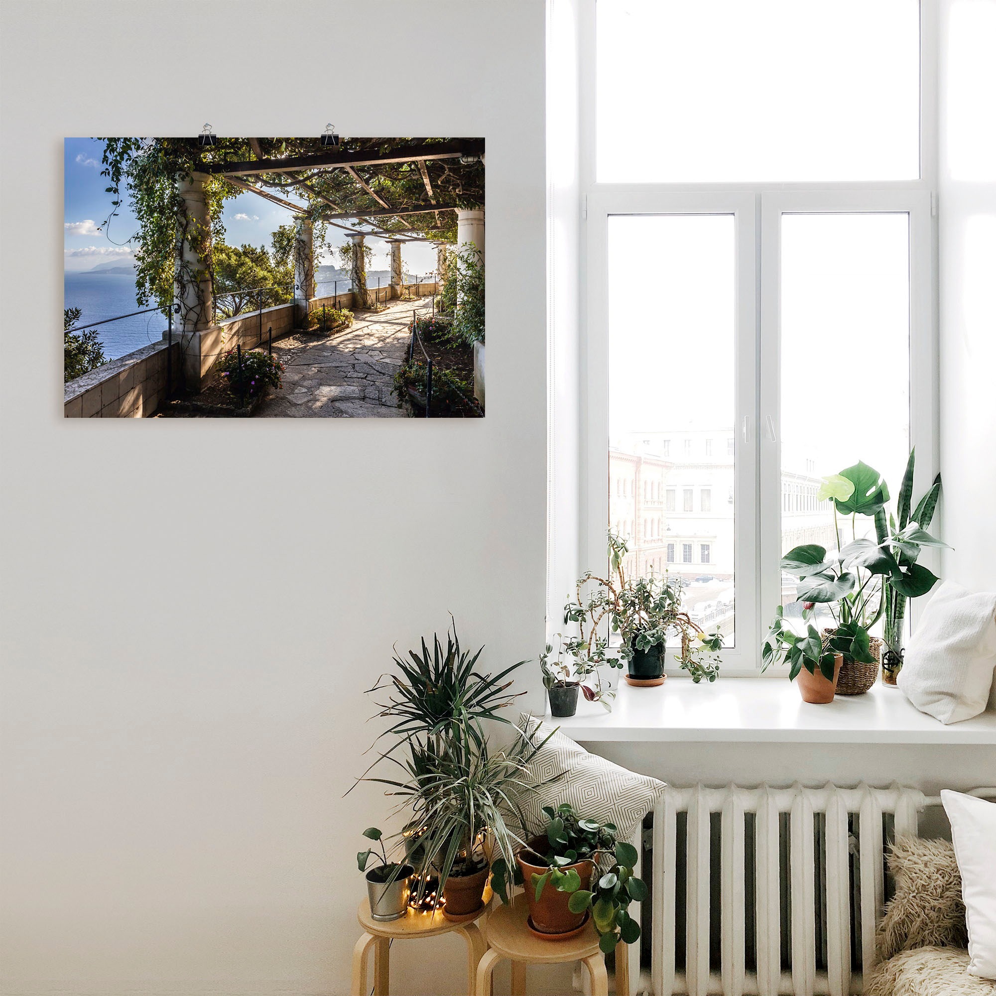 Artland Wandbild »Garten der Villa San Michele auf Capri«, Gebäude, (1 St.), als Alubild, Outdoorbild, Leinwandbild, Poster, Wandaufkleber