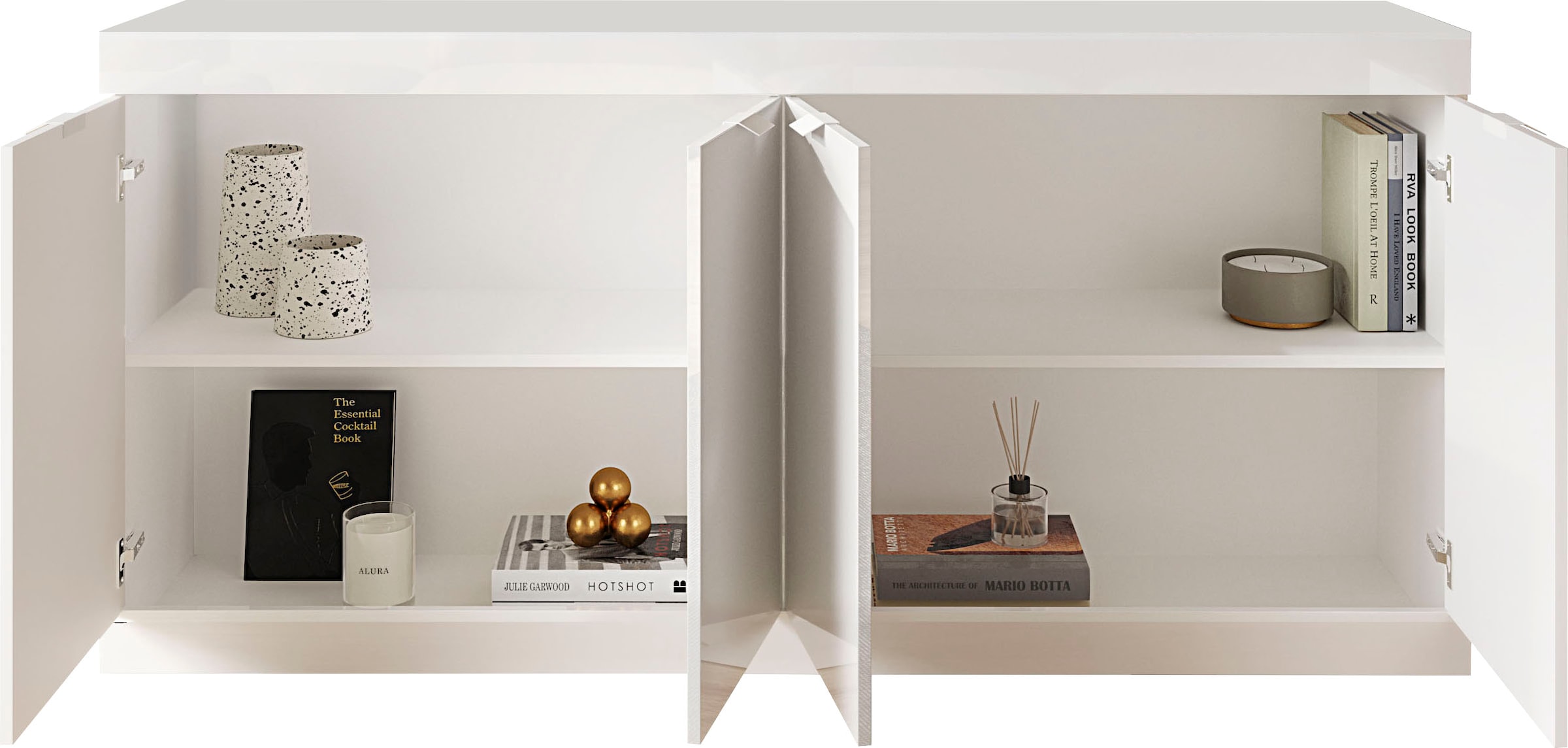 INOSIGN Sideboard »Slim«, Breite 181 cm, weiss Hochglanz Lack