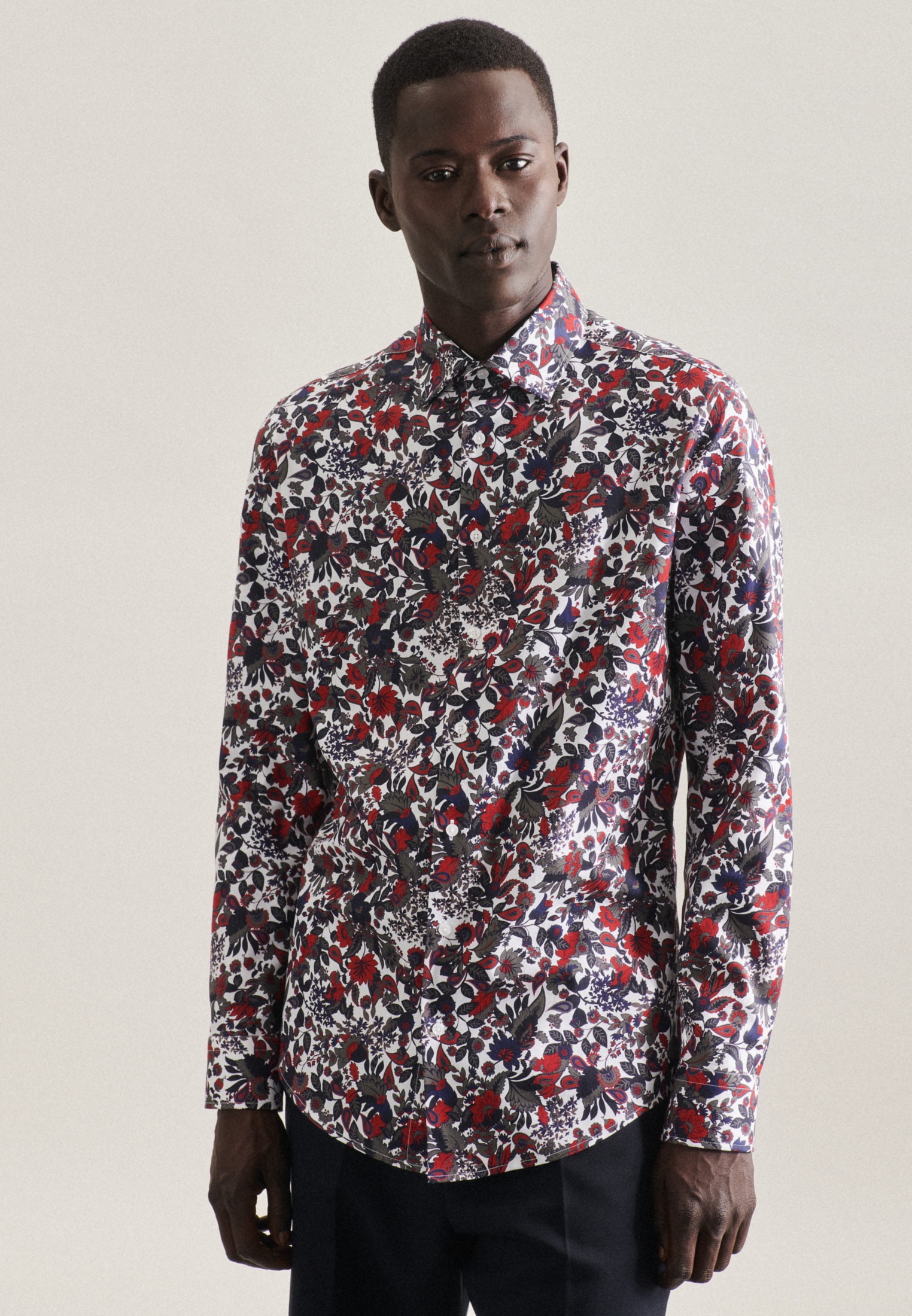 seidensticker Businesshemd »Slim« Slim 1/1 Kentkragen Floral