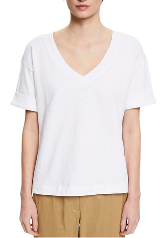 Esprit T-Shirt, mit fixierten Umschlagbündchen kaufen