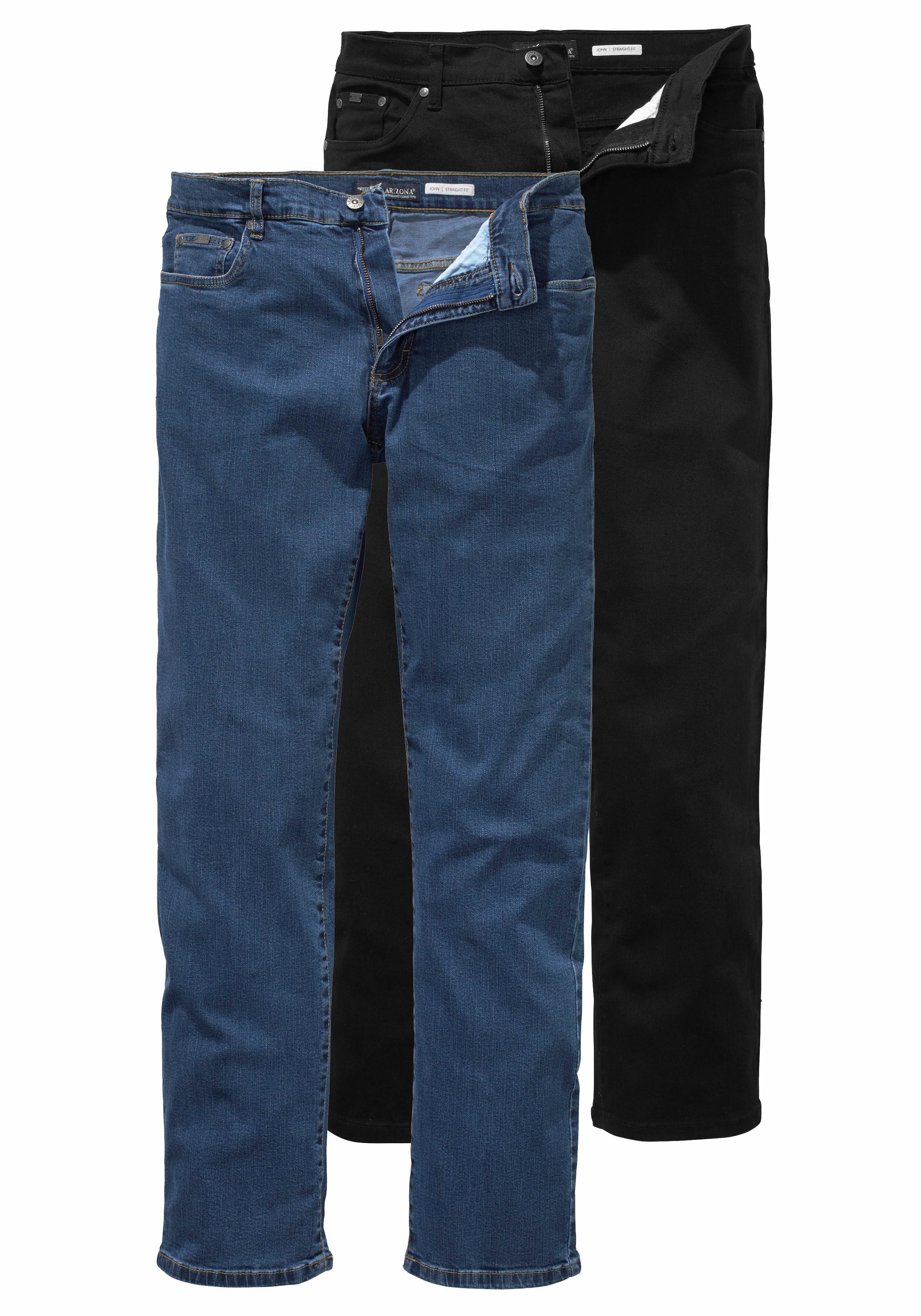 Stretch-Jeans »John«, (Packung, 2 tlg.), Straight Fit