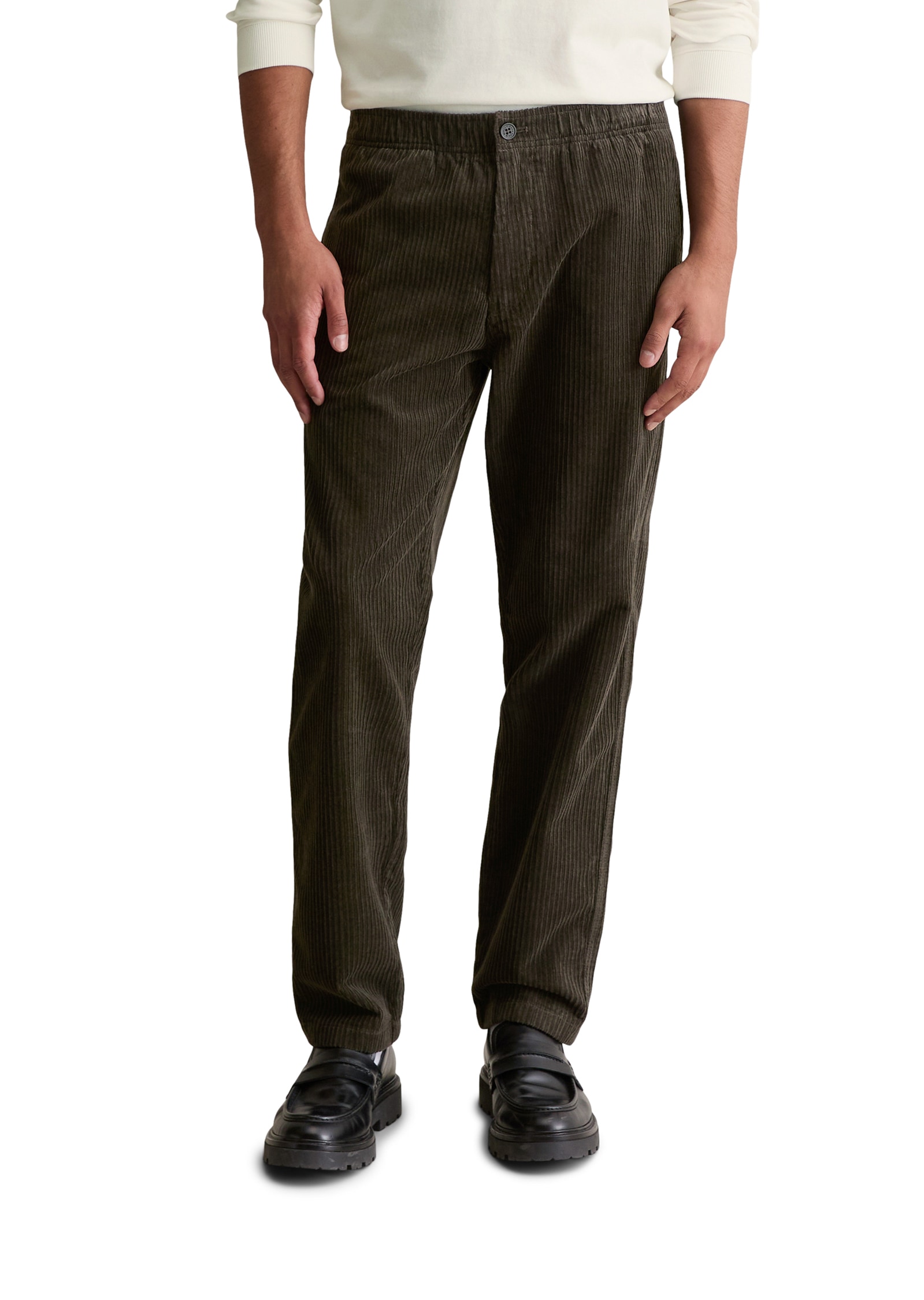 Marc O'Polo DENIM Cordhose normale Bundhöhe, Tapered Fit, Elastischer Bund