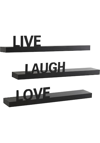 my home Wandregal »Live - Love - Laugh«, (Set, 3 St., 3-tlg. Set), Dekoregal,... kaufen