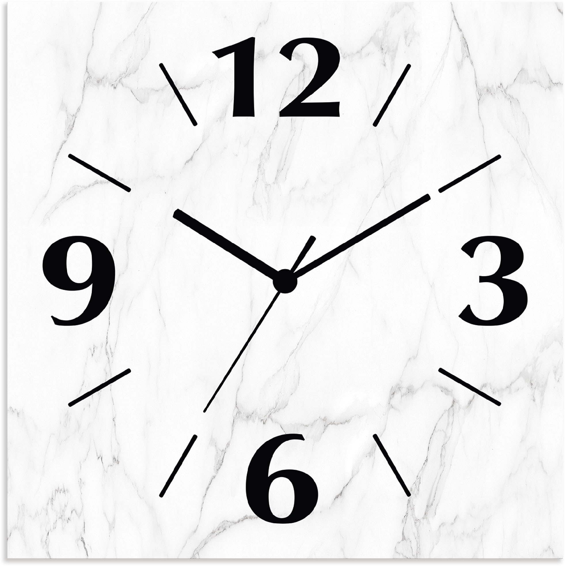 Artland Wanduhr "Weiße Marmor Textur" wahlweise mit Quarz- oder Funkuhrwerk, lautlos ohne Tickgeräusche