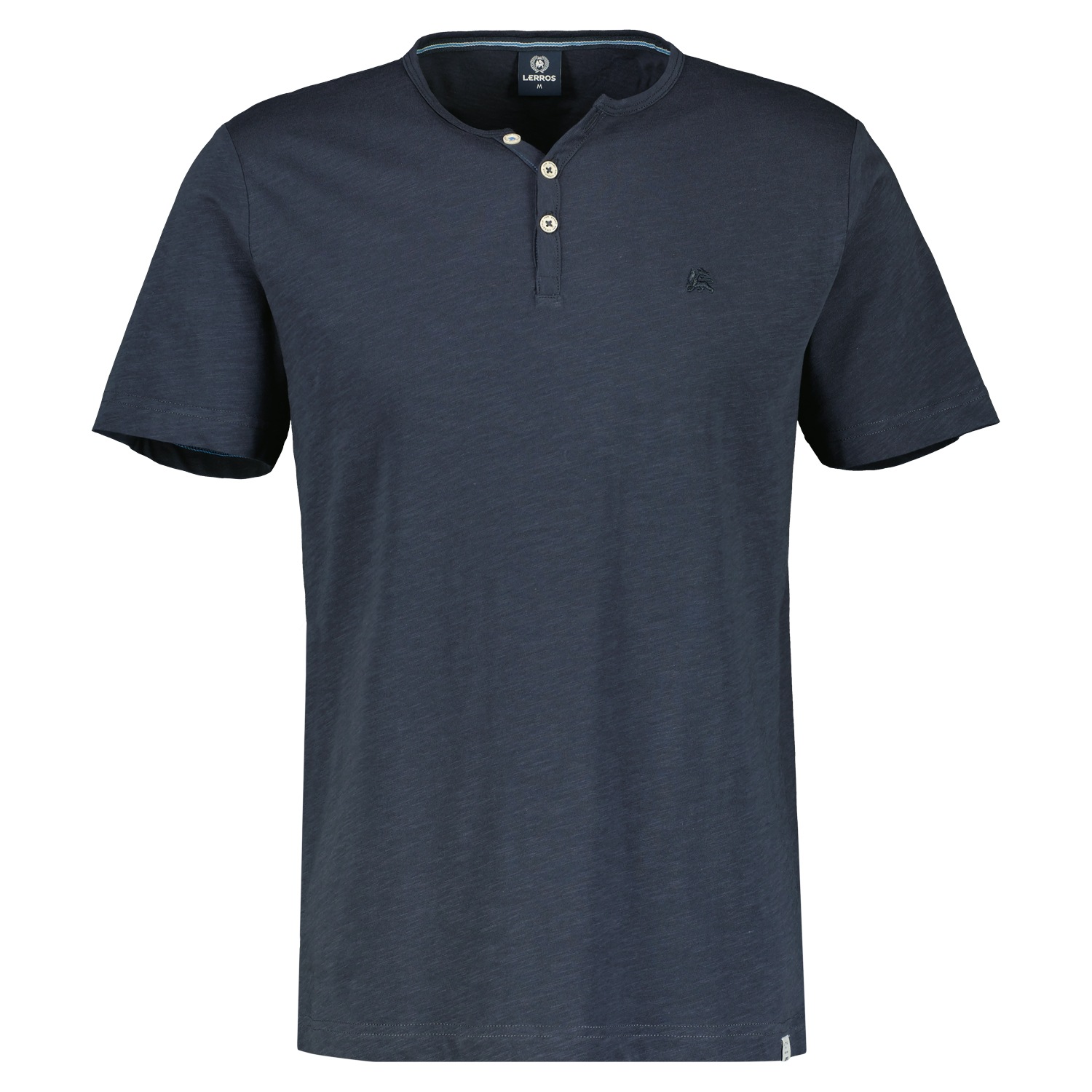LERROS Henleyshirt mit Logostitching auf der Brust