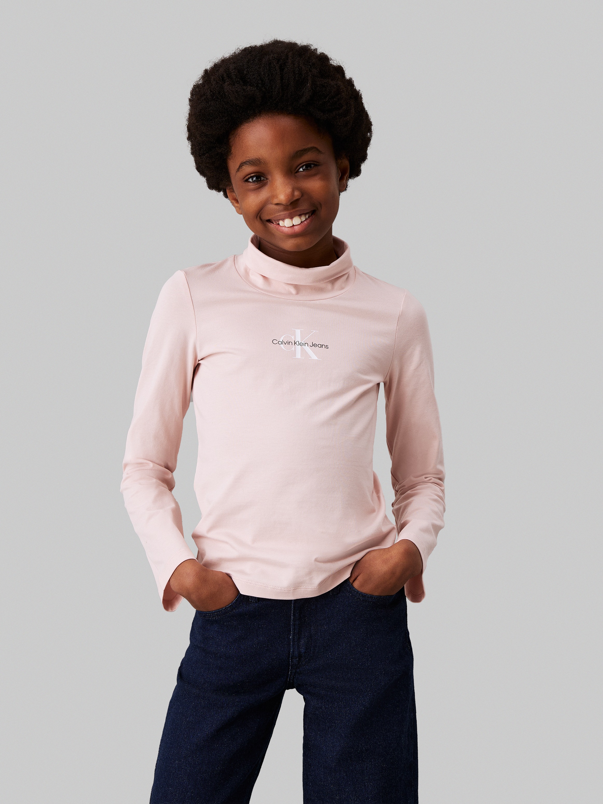 Calvin Klein Jeans Rollkragenshirt »Monologo Ls Roll Neck Top« für Kinder bis 16 Jahre und mit Logodruck