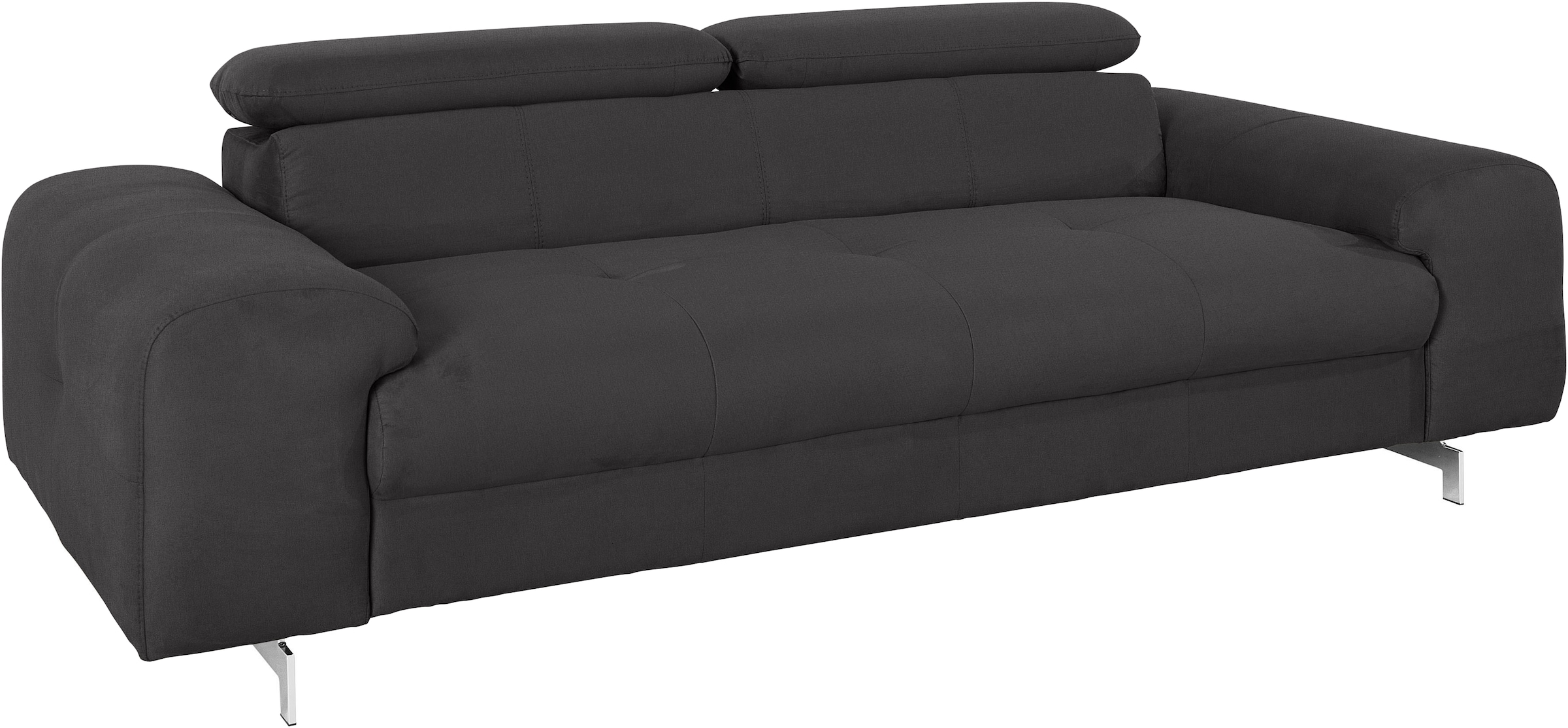 COTTA 3-Sitzer »Chef«, Big-Sofa mit Kopfteilverstellung, edle Metallkufen