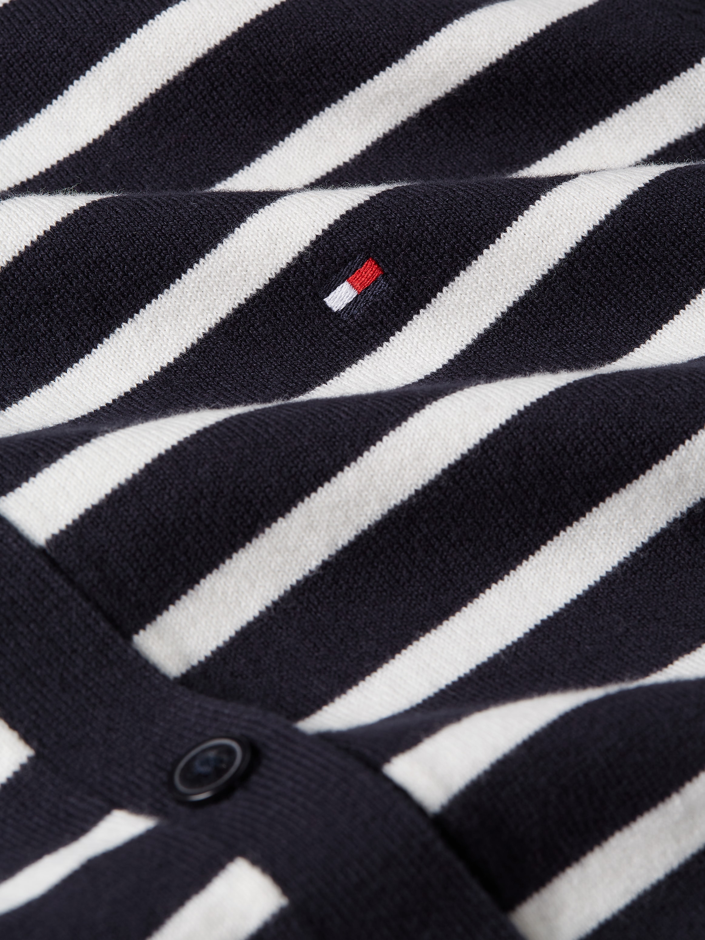 Tommy Hilfiger Strickjacke »CO JERSEY STITCH CARDIGAN«, mit Tommy Hilfiger Flagge