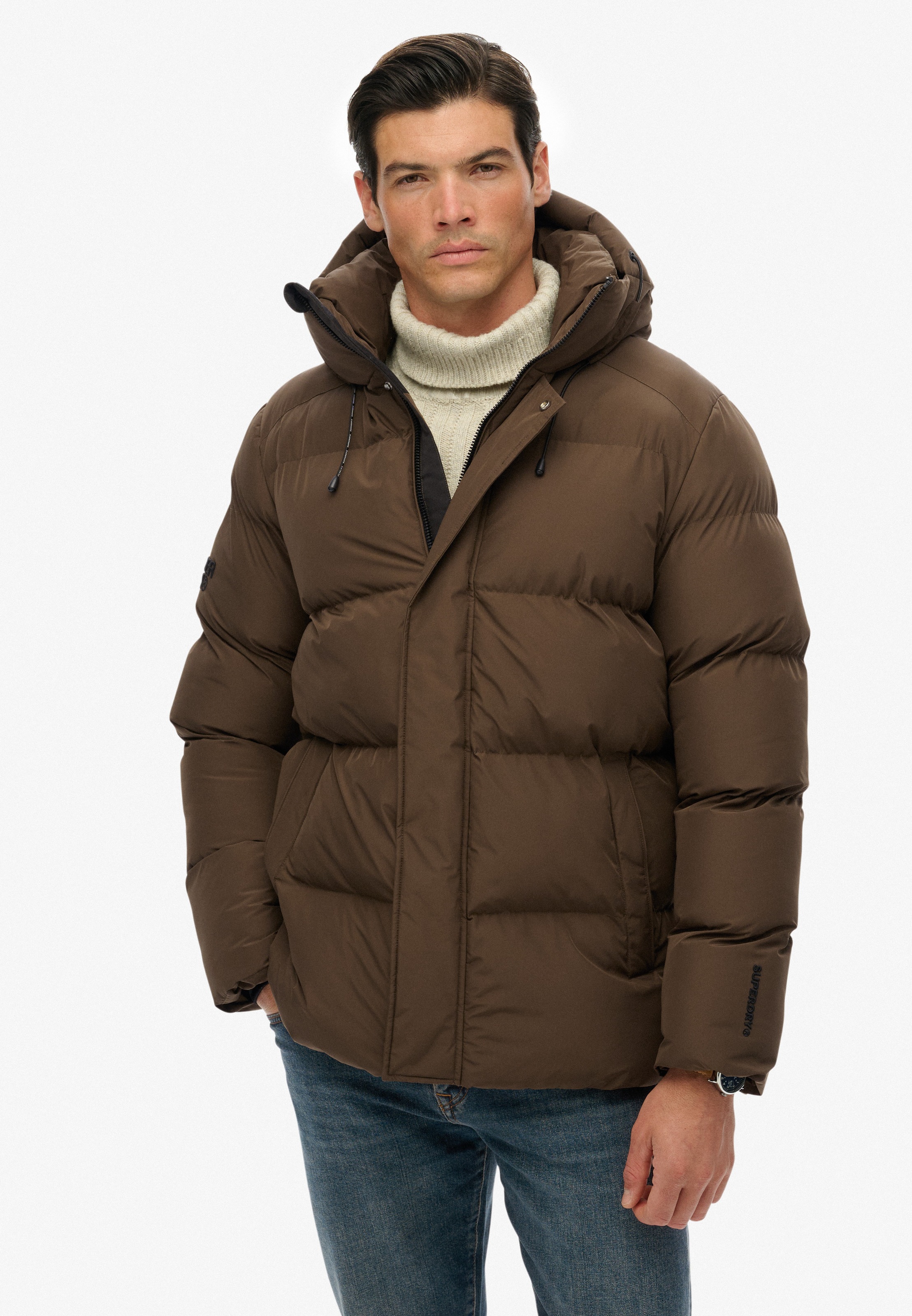Superdry Steppjacke »HOODED 5 BAFFLE SPORTS PUFFER« mit Kapuze