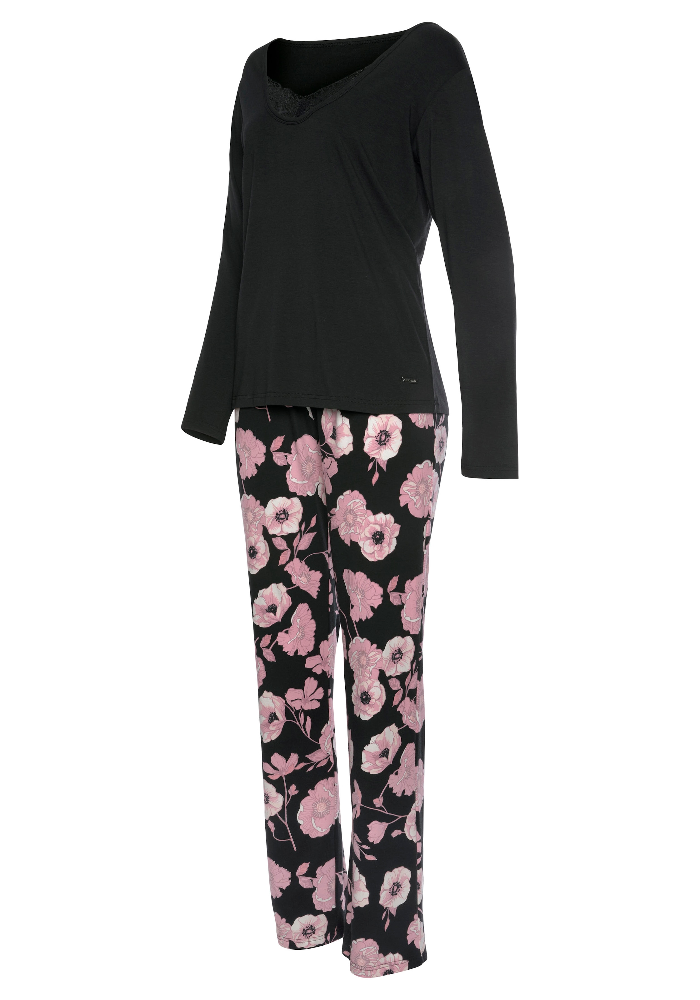LASCANA Pyjama, (2 tlg., 1 Schweiz bei online mit Stück), bestellen Spitzendetails und Blumenmuster Jelmoli-Versand