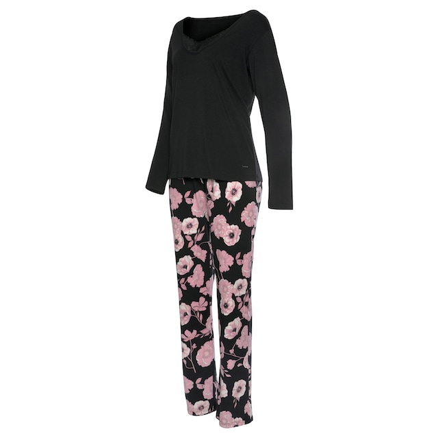 LASCANA Pyjama, (2 tlg., 1 Stück), mit Blumenmuster und Spitzendetails  online bestellen bei Jelmoli-Versand Schweiz