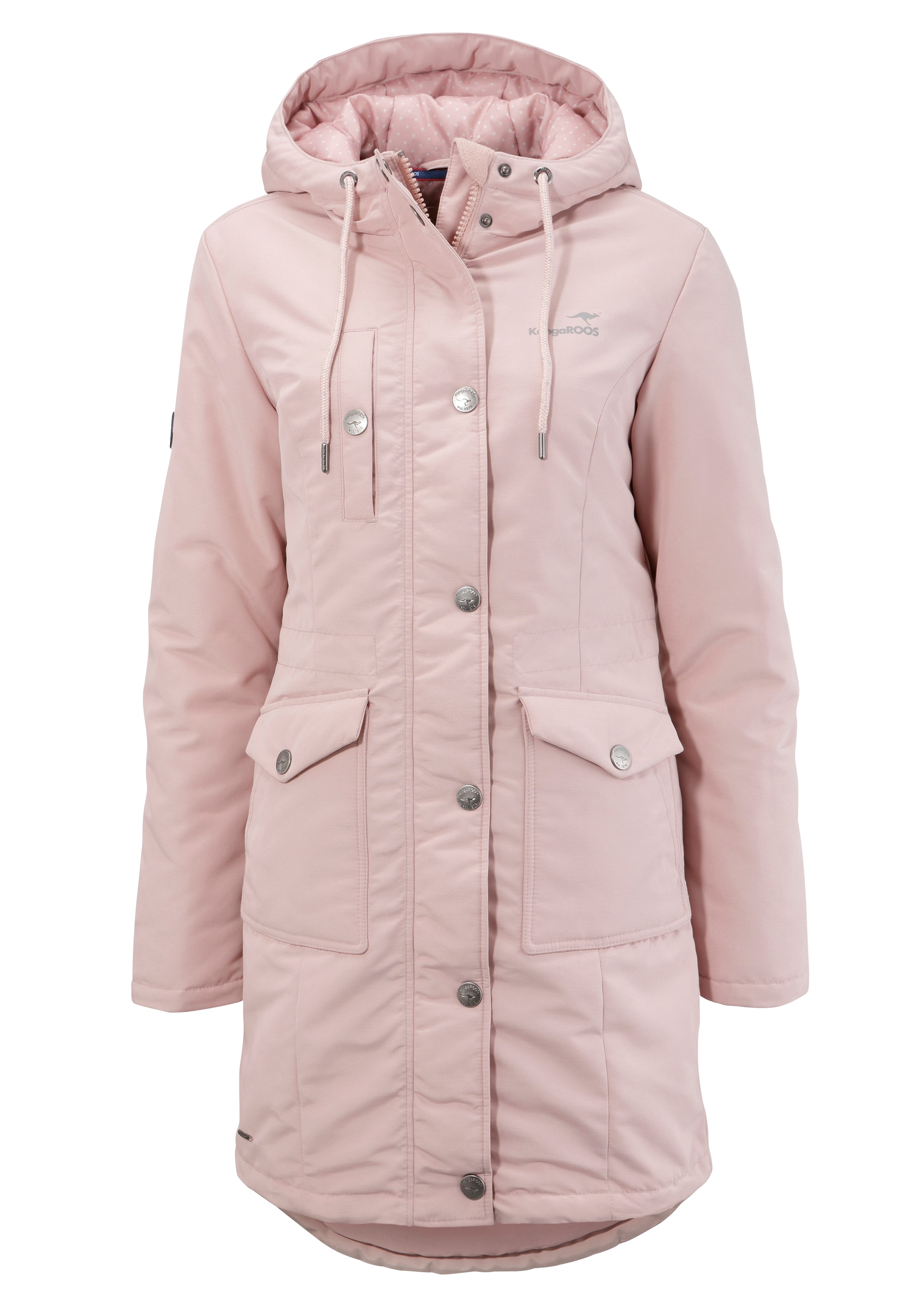 KangaROOS Langjacke, mit Kapuze, für den Übergang, aus leichtem Webmaterial, modisch