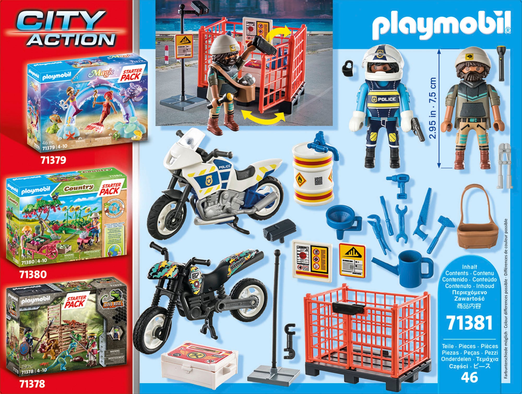 Playmobil® Konstruktions-Spielset »Starter Pack, Polizei (71381), My Action Heroes«, (46 St.)