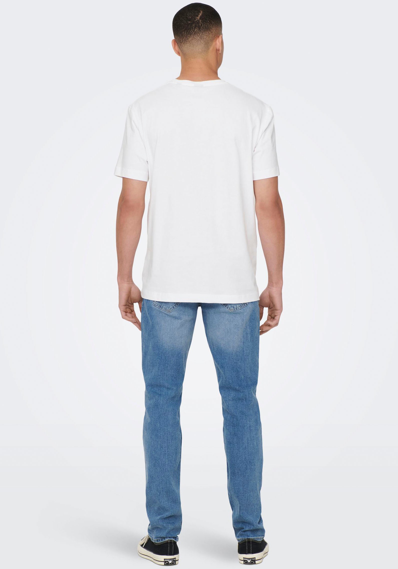 ONLY & SONS Rundhalsshirt »ONSMAX LIFE REG SS STITCH TEE«