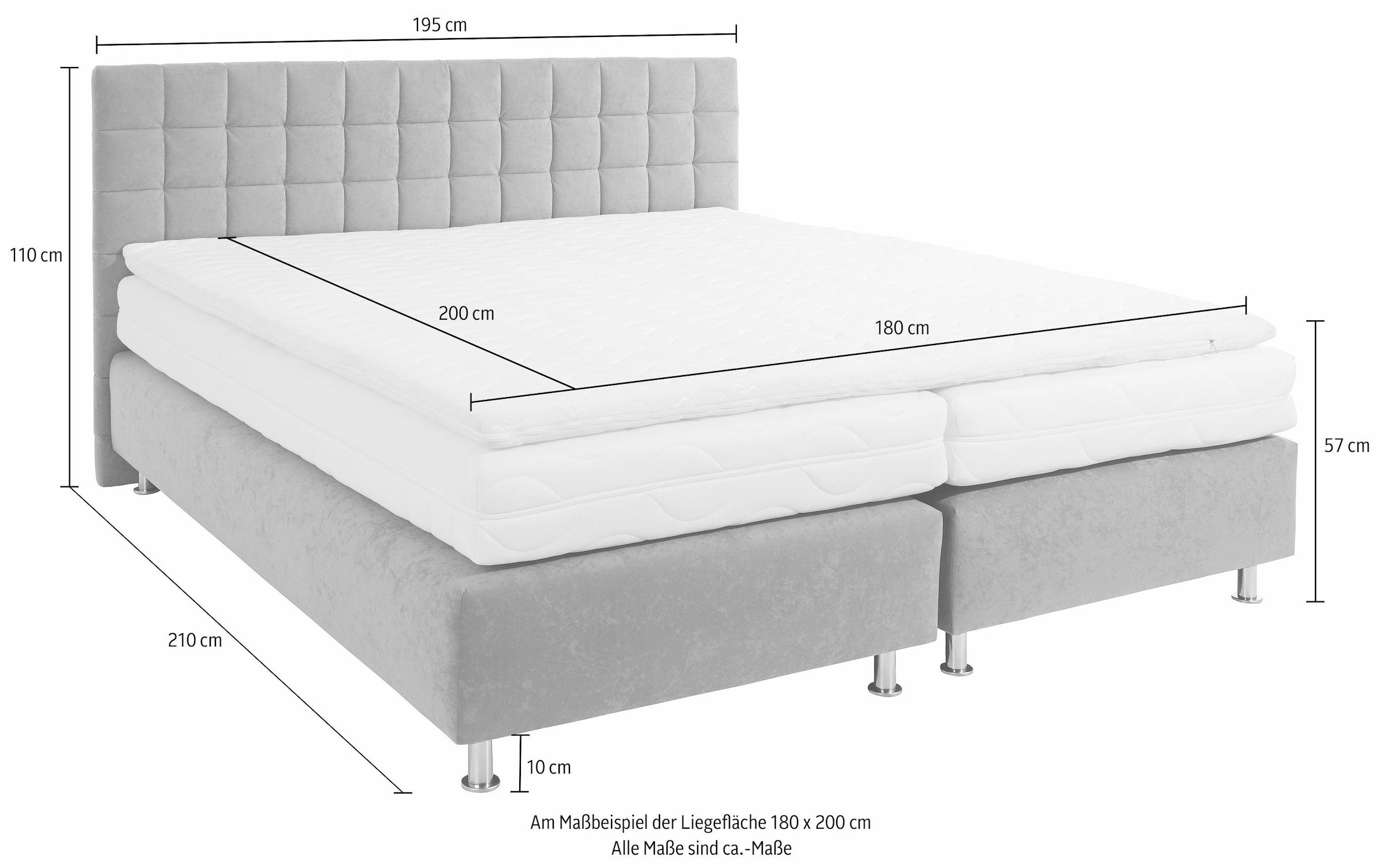 Westfalia Schlafkomfort Boxspringbett, mit Kaltschaum- oder Federkernmatratze, auch mit Topper lieferbar.