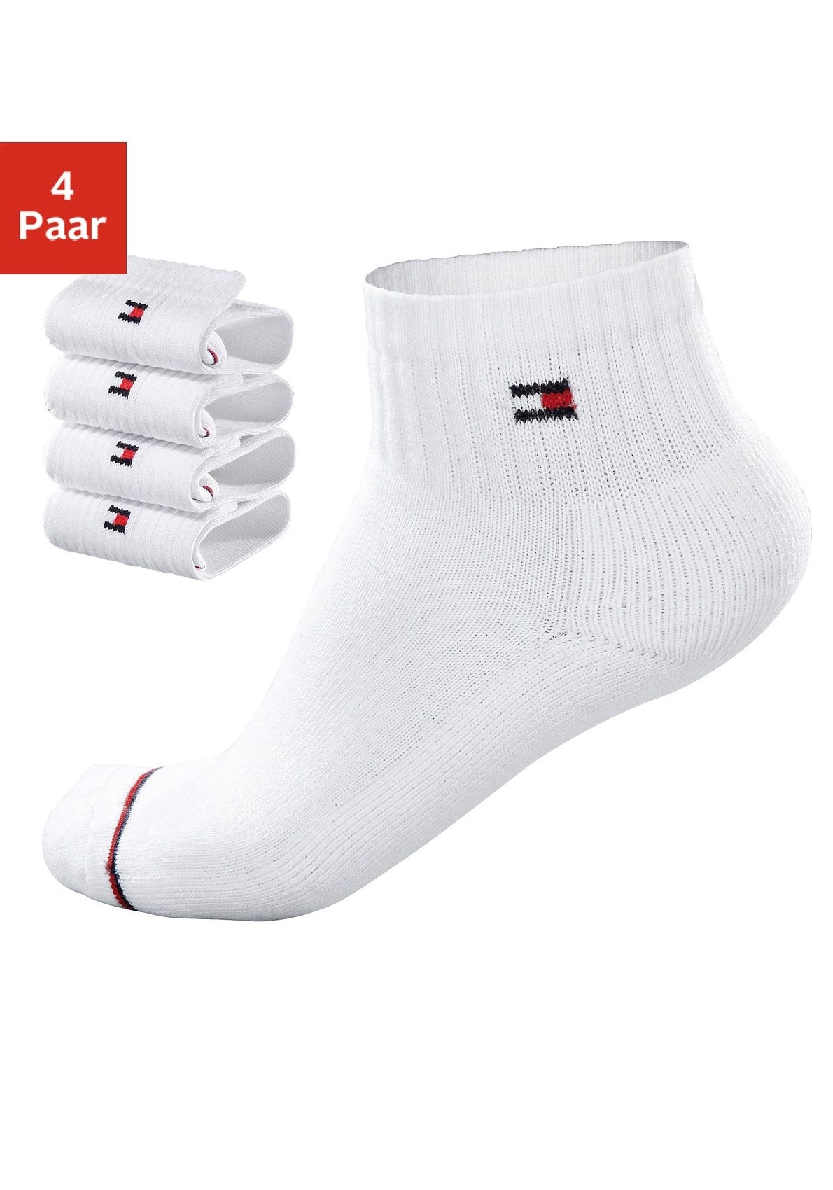 Tommy Hilfiger Kurzsocken 4 Paar tlg. mit weichem Frottee