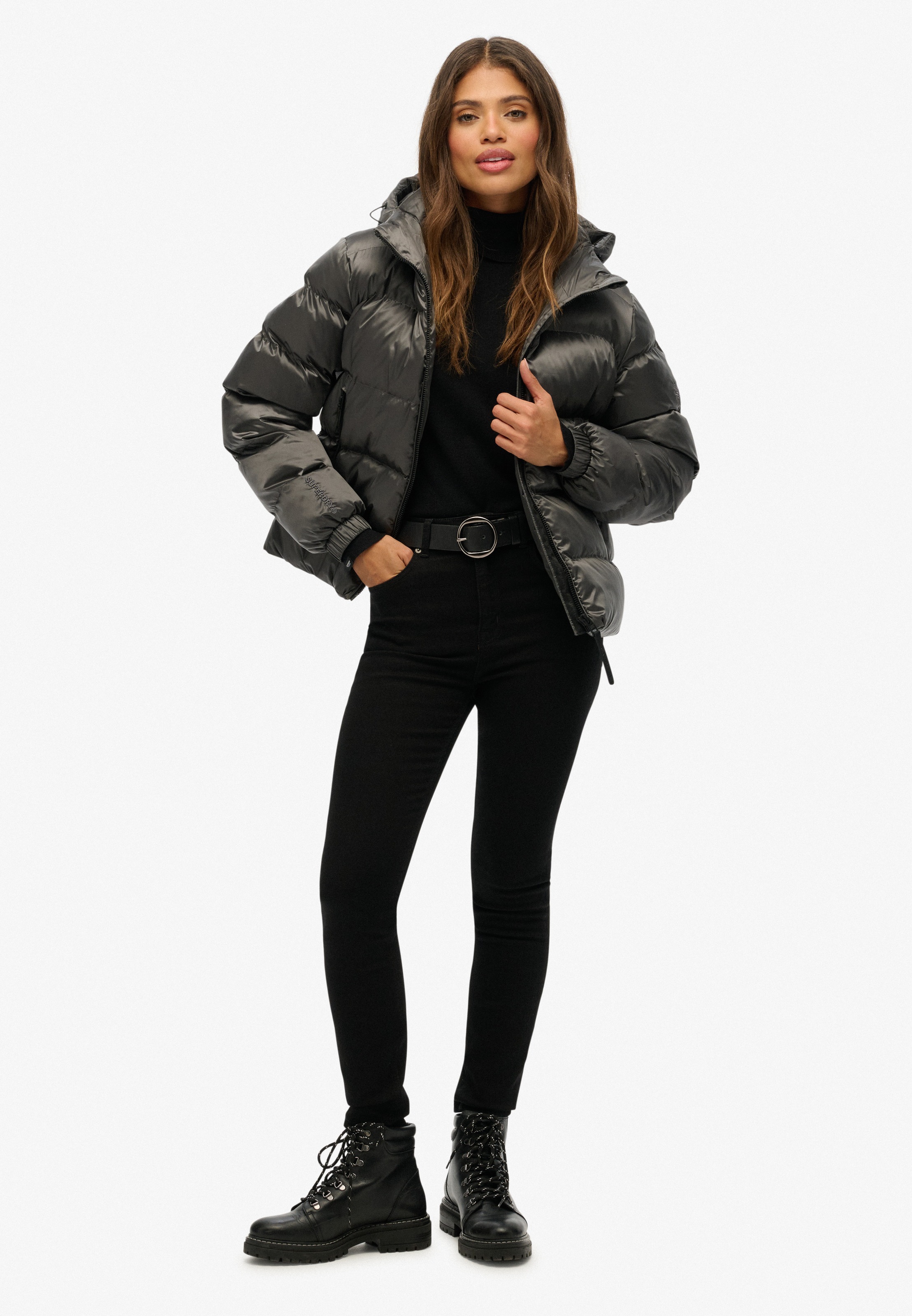 Superdry Steppjacke »HOODED LUXE SPORTS PUFFER«, mit Kapuze