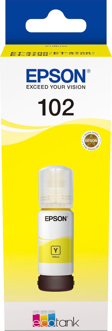 Epson Nachfülltinte »102 EcoTank Yellow«, für EPSON, (1 St.), original Nachfülltinte 102 gelb
