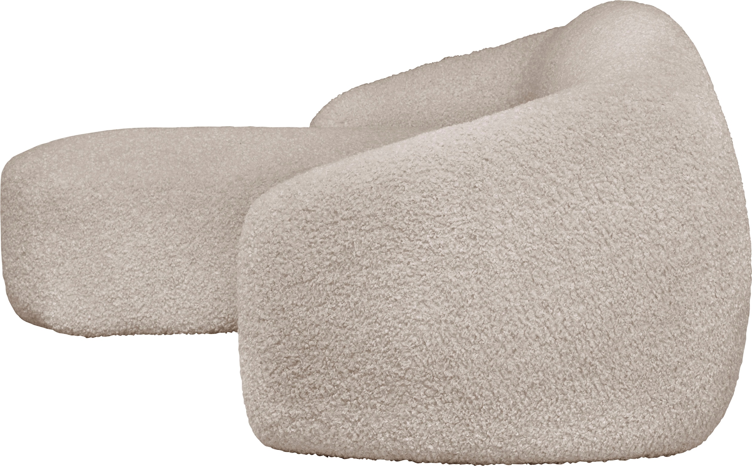 LeGer Home by Lena Gercke Ecksofa »YANI L-Form, Designersofa, organische Form, Masse B/T/H: 255/170/81 cm«, mit Wellenunterfederung, auch in Bouclé, Recamiere rechts/links