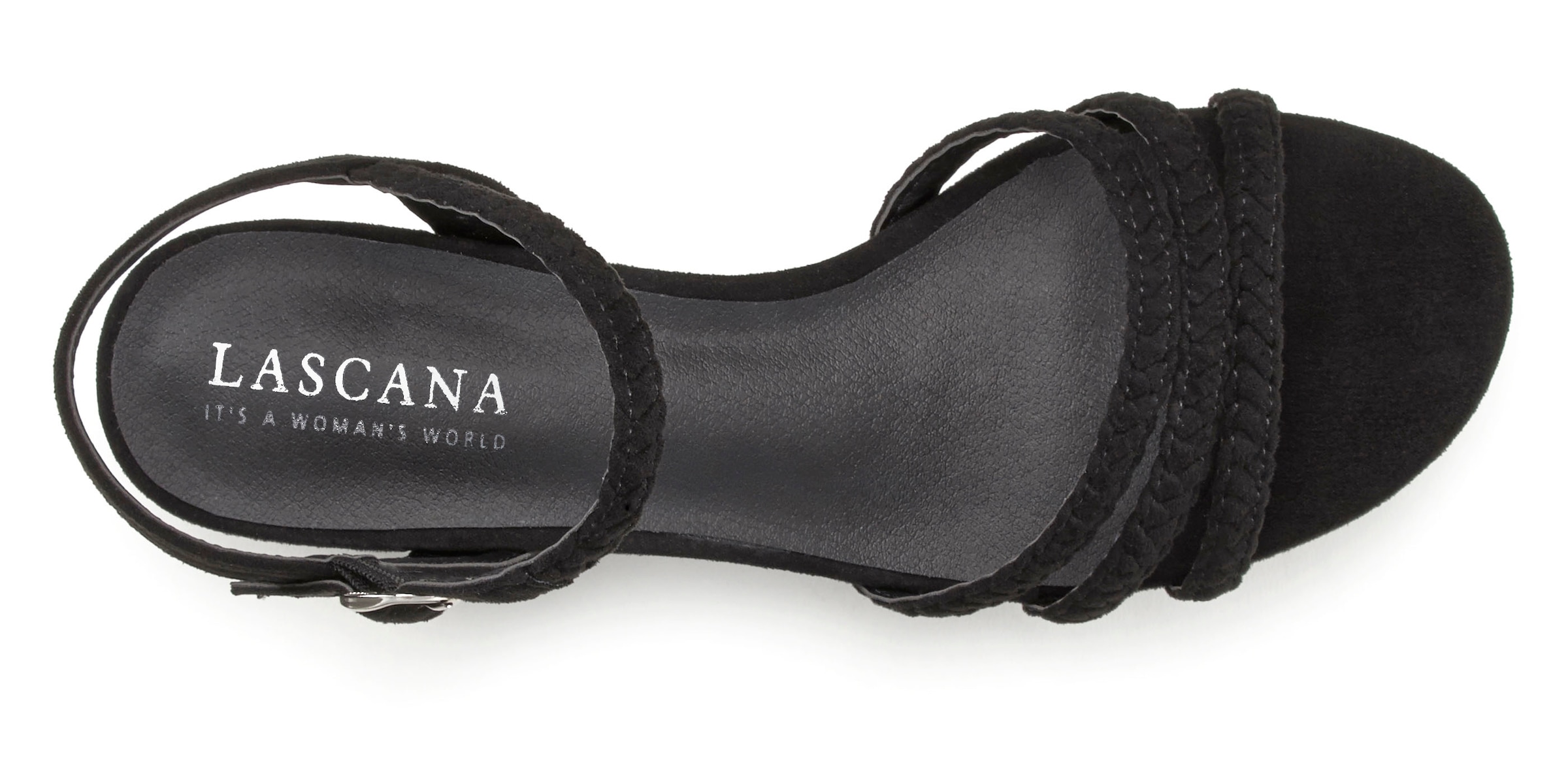 LASCANA Sandale »Sommerschuh«, Sandalette, Sommerschuh mit geflochtenen Riemchen VEGAN