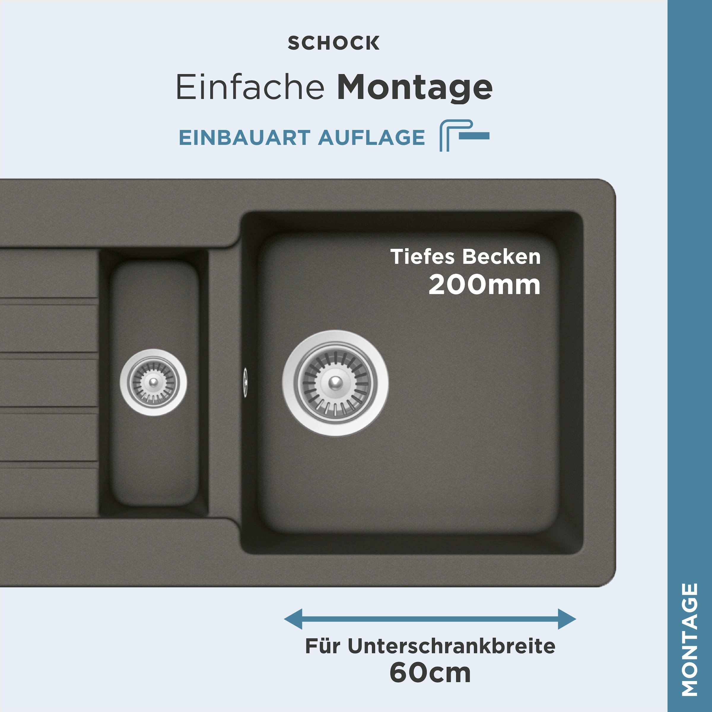 Schock Granitspüle »Typos DS«, mit Restebecken