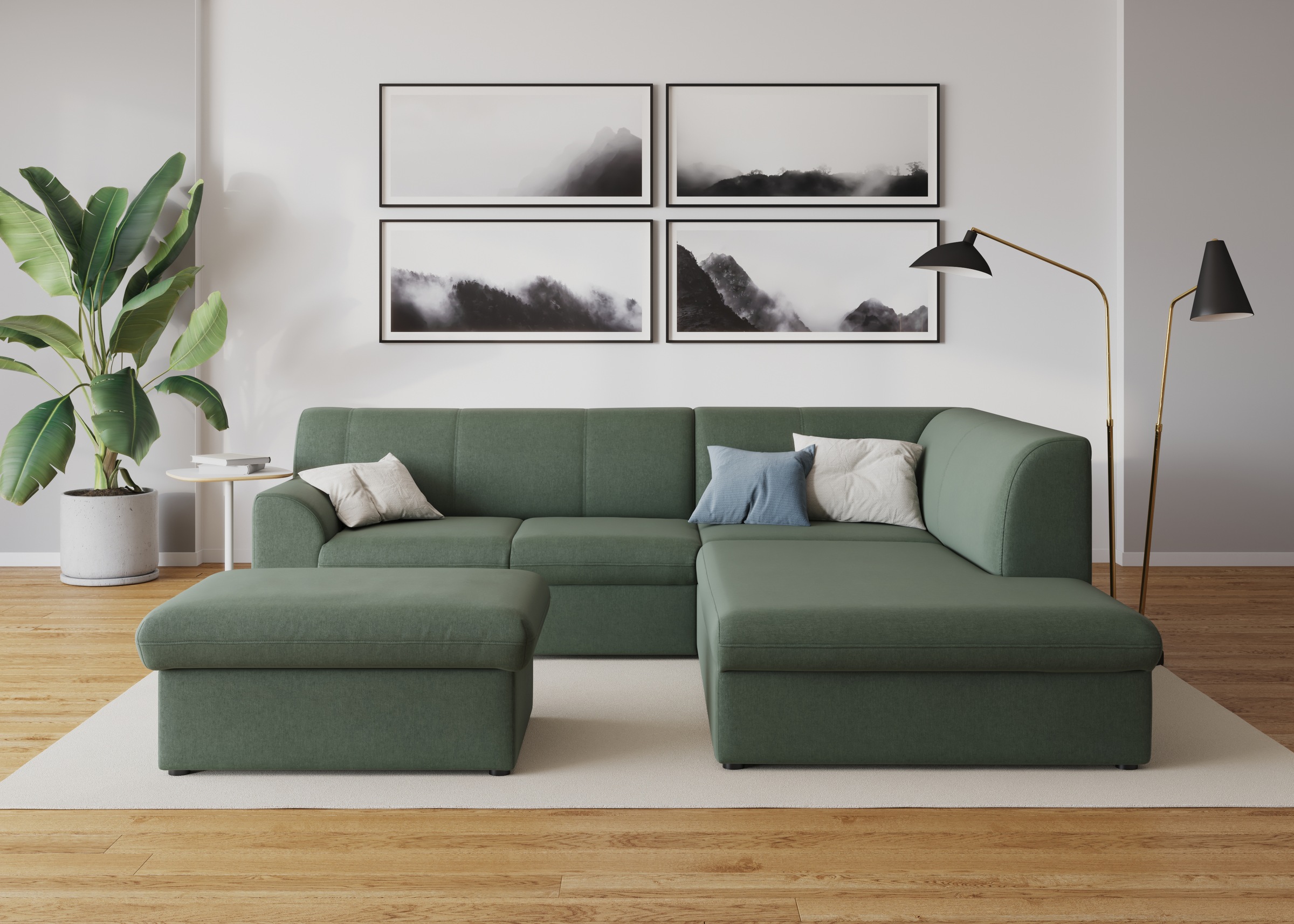 DOMO collection Ecksofa »Topper zeitlos elegant, kompakte Stellmasse, OTTOs Choice, L-Form«, mit Ottomane, wahlweise mit Schlaffunktion