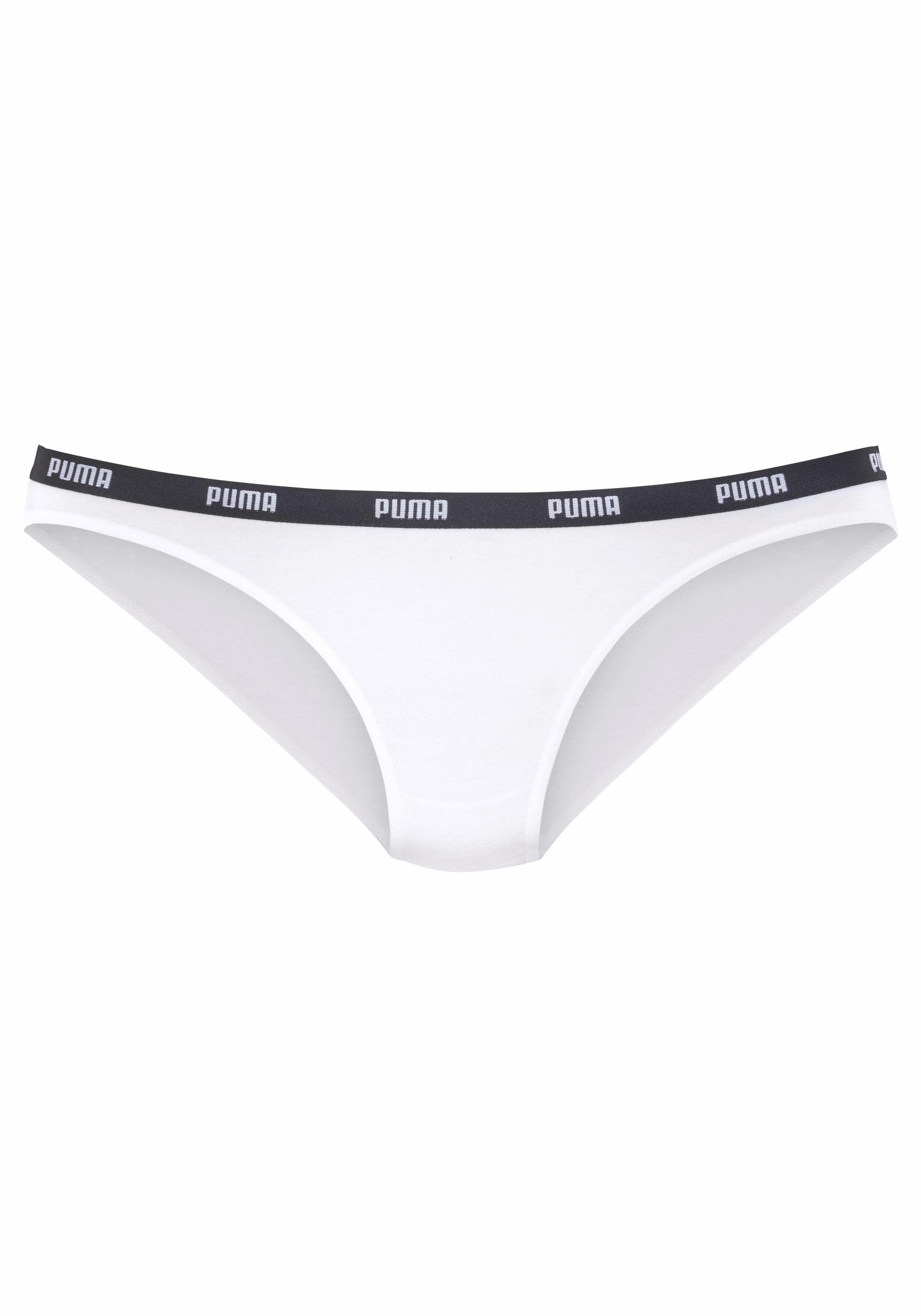 PUMA Bikinislip »Iconic«, (Packung, 2 St.), mit schmalem Logo-Webbündchen