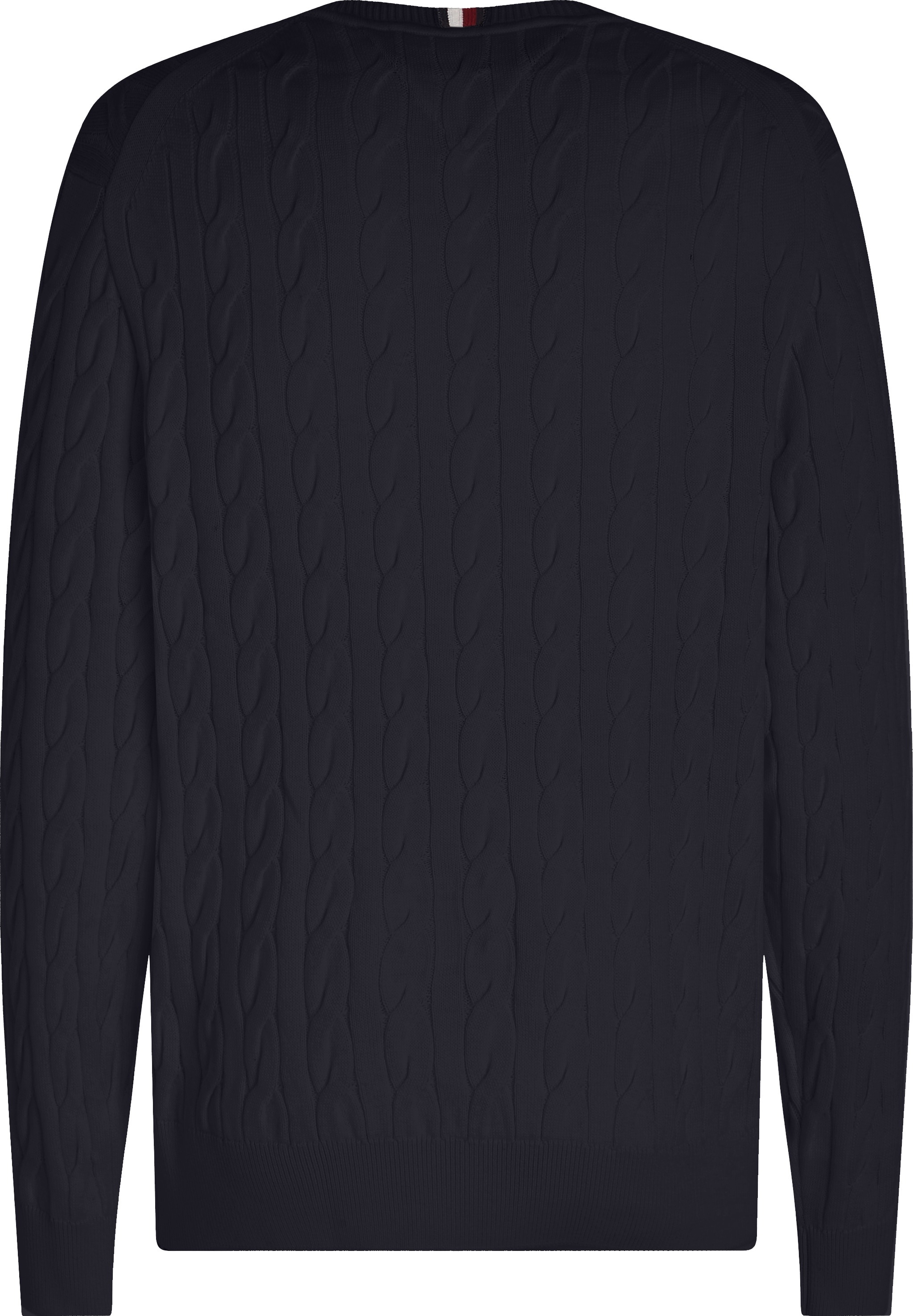 Tommy Hilfiger Strickpullover »CLASSIC CABLE CREW NECK mit Strukturstrick und Flaglabel«, unifarben, casual, regular fit, Baumwolle, Rundhals