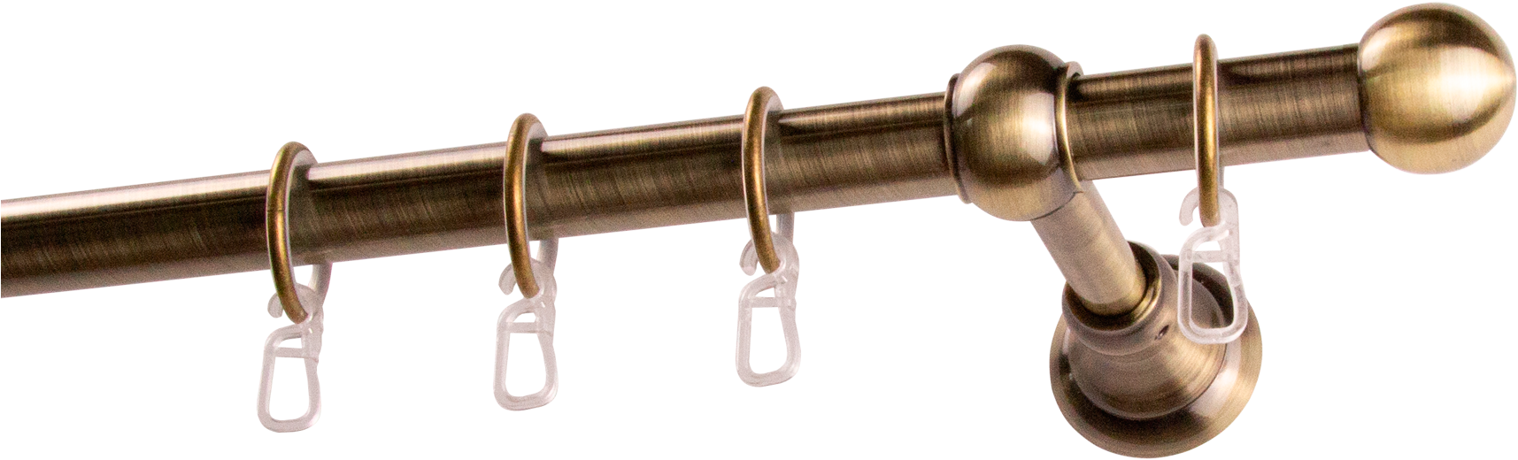 GARESA Gardinenstange "ANDREA" Ø 20 mm 1 läufig-läufig Wunschmaßlänge Vorhanggarnitur, verlängerbar, Endknopf Kugel kurz, mit Ringen