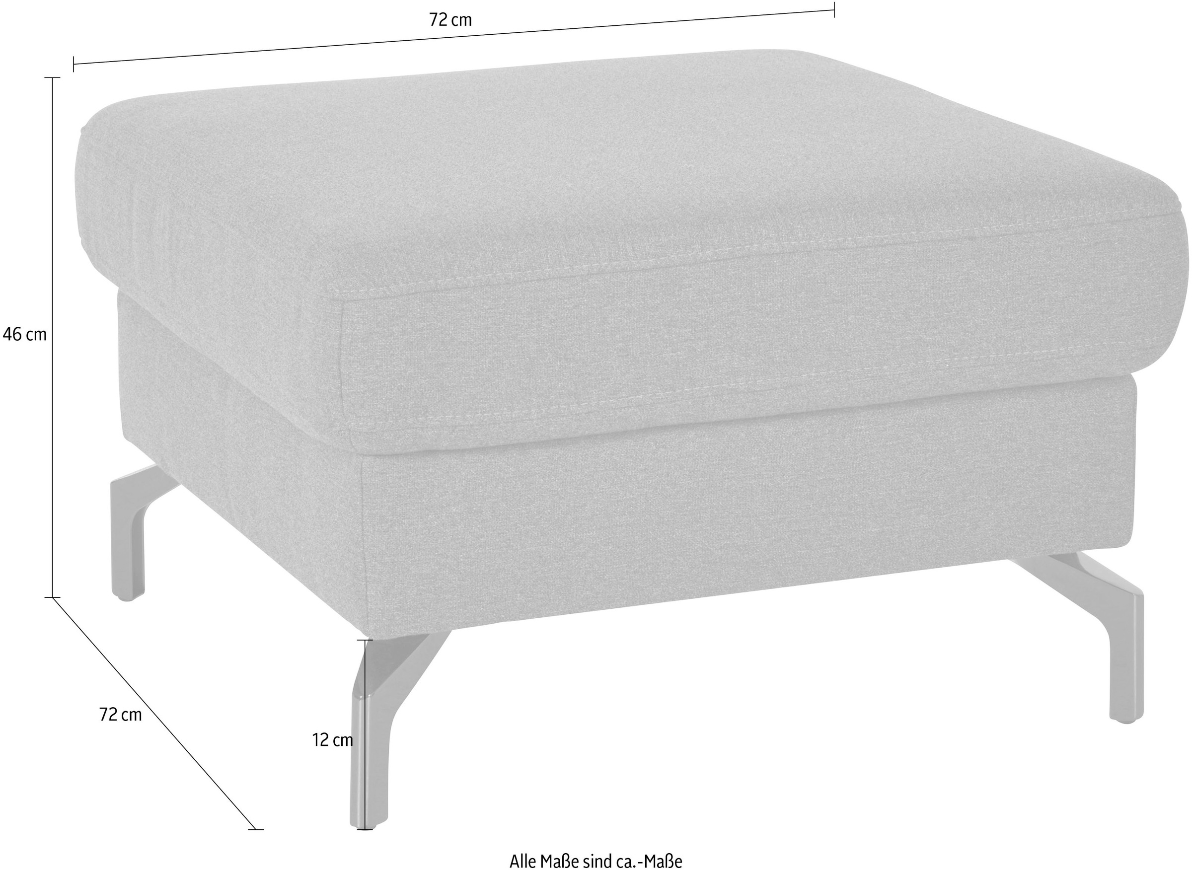 sit&more Hocker »Percy«, Fusshöhe 15cm, wahlweise mit unterschiedlichen Fussfarben