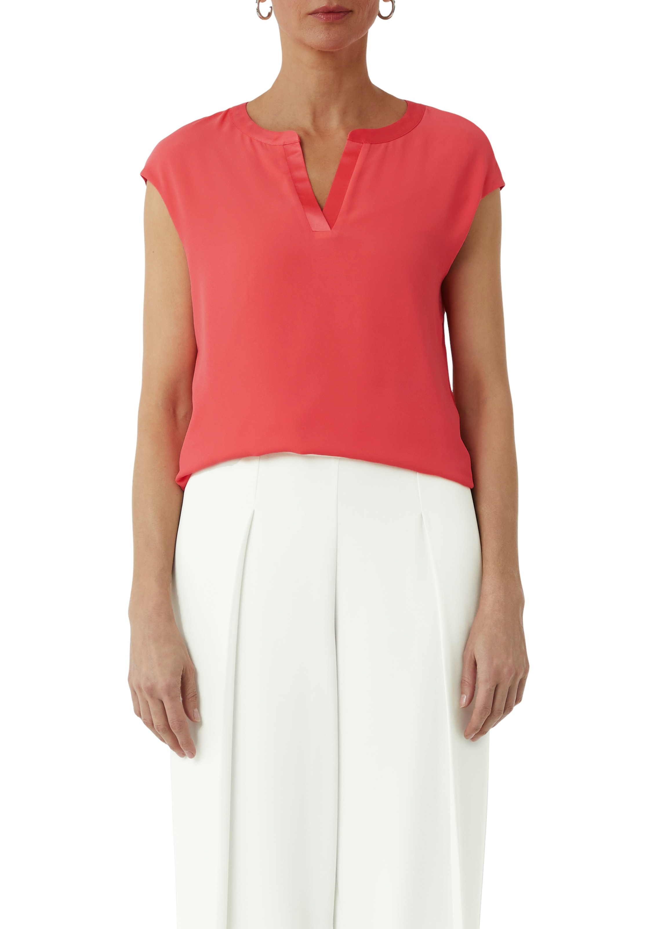 Comma T-Shirt mit Satin Blende