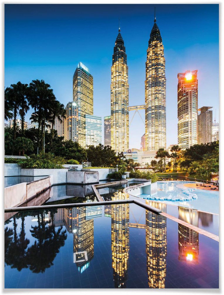 Wall-Art Poster »Petronas Towers Nacht«, Gebäude, (1 St.), Poster, Wandbild,  Bild, Wandposter online shoppen | Jelmoli-Versand