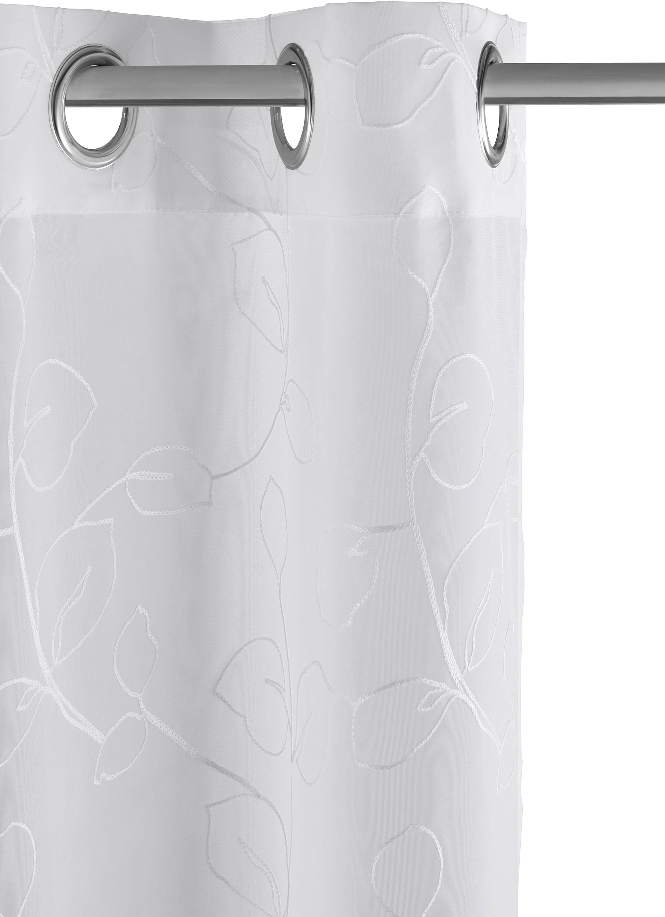 Home affaire Gardine »Adele«, Jelmoli-Versand floraler | St.), (1 Stickerei, online kaufen Voile transparent, mit