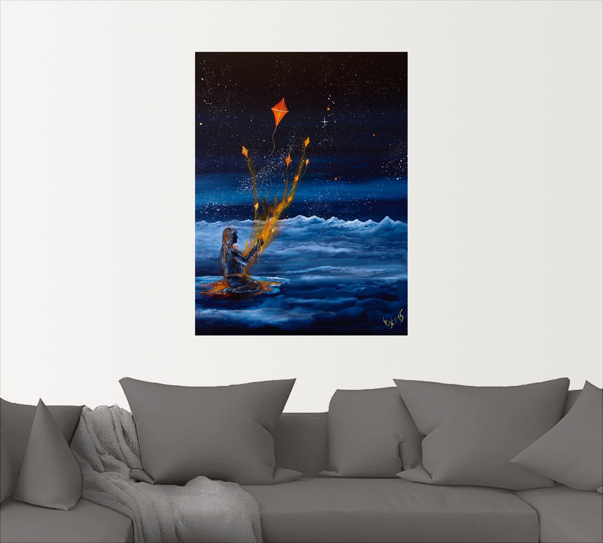 Artland Wandbild »Himmlische Drachen«, Dark Fantasy, (1 St.), als Poster, Wandaufkleber in verschied. Grössen