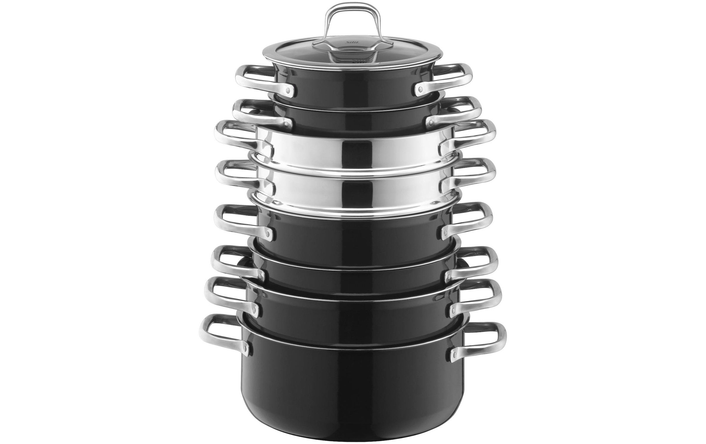 Silit Bratentopf »Compact 24 cm, Schwarz«, Keramik, (2 tlg.)
