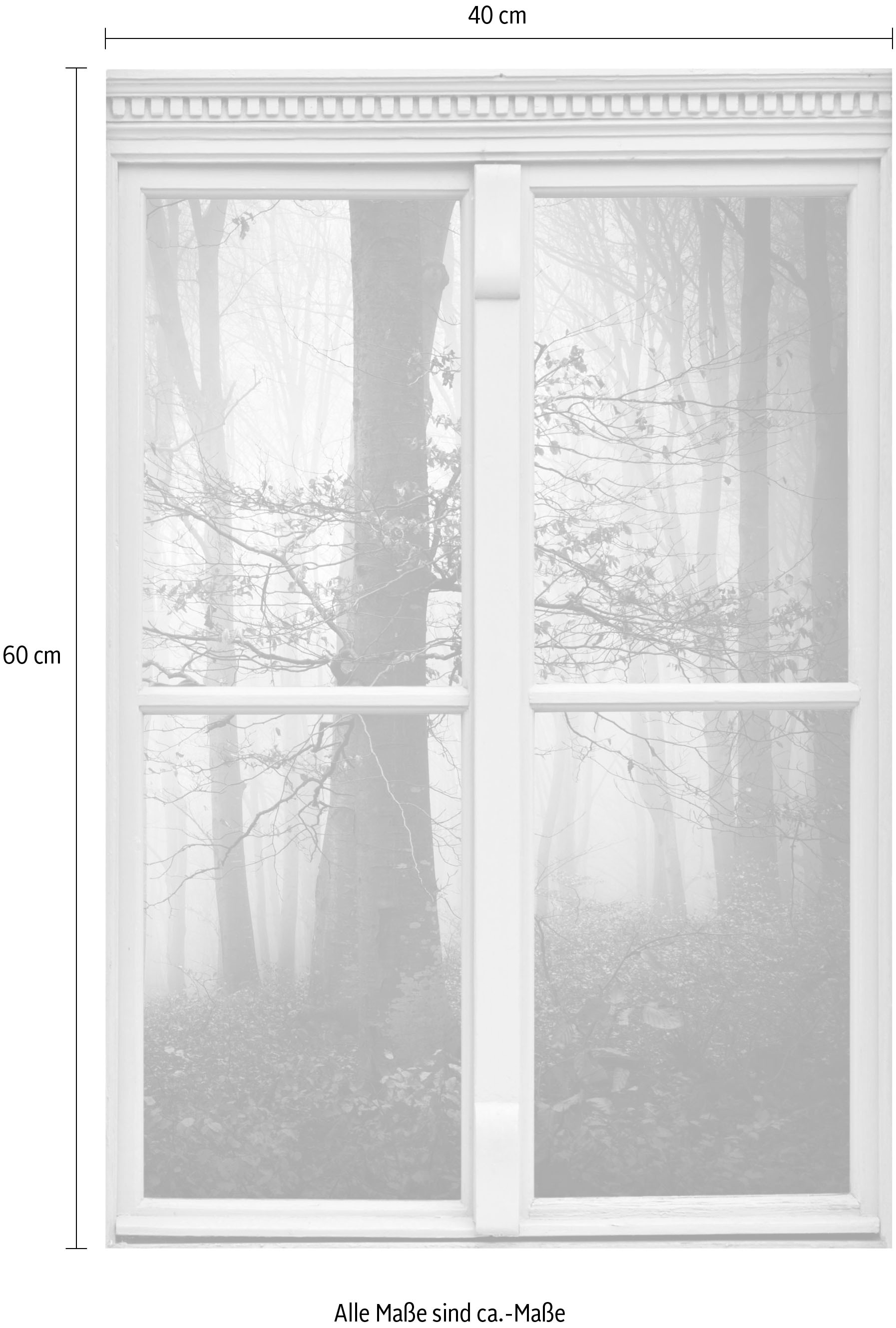 queence Wandsticker »Wald in Herbst«, Wandsticker, Wandbild, selbstklebend, 3D, Fenster