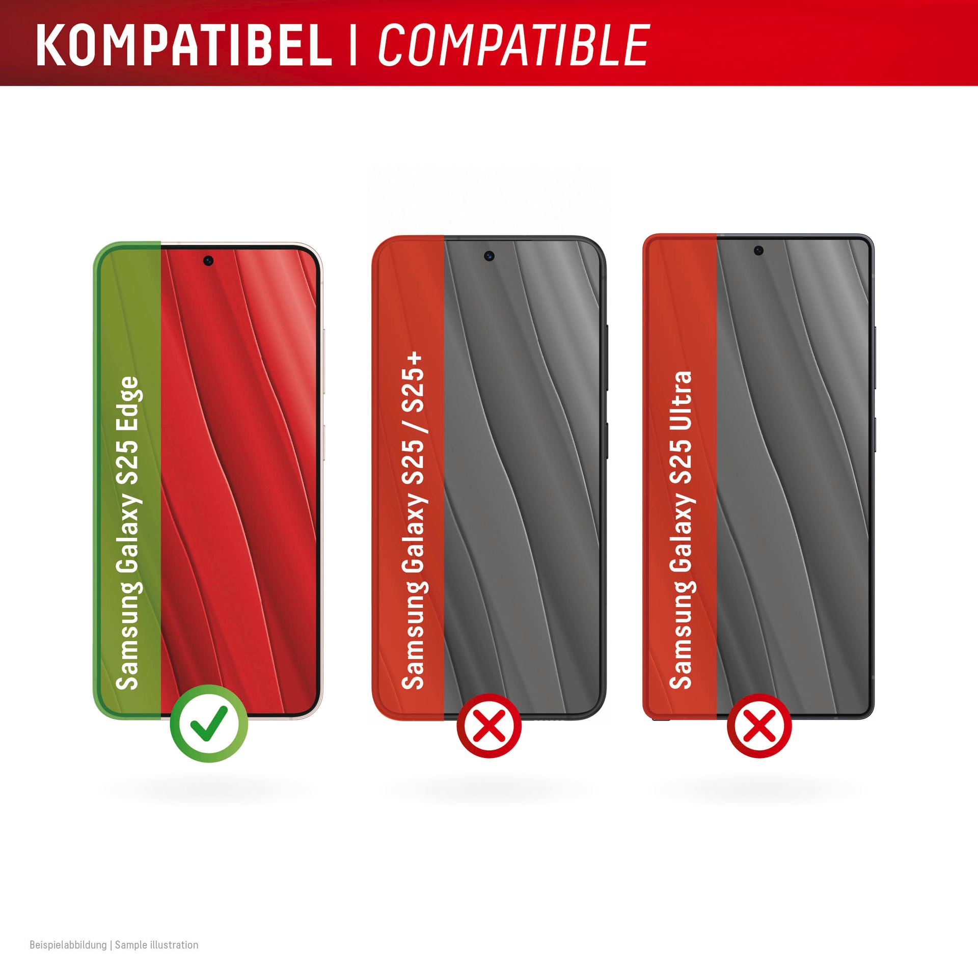 Displex Displayschutzglas »Premium Glass Screen Protector (Full Cover)«, für Samsung Galaxy S25 Edge, Displayschutzfolie, Schutzfolie, Bildschirmschutz, kratz- & stossfest