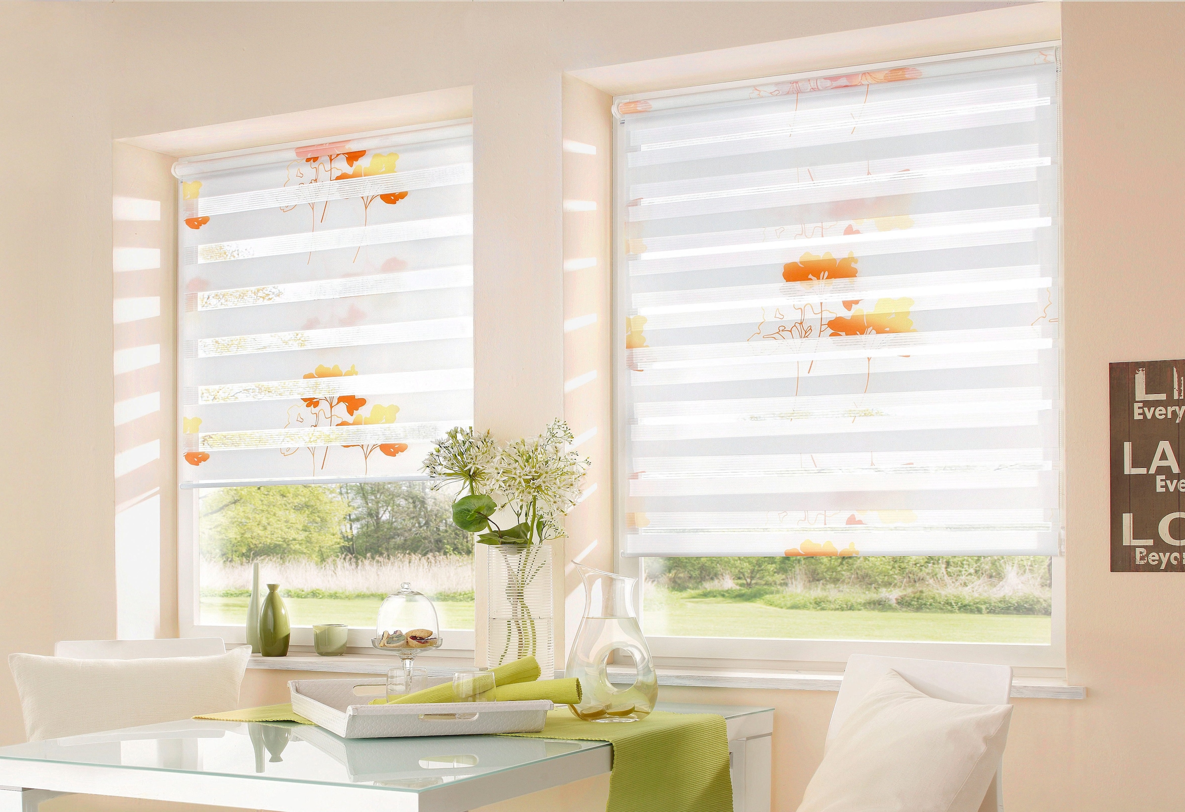 K-HOME Doppelrollo »Delphi«, Lichtschutz, ohne Bohren, im Fixmass