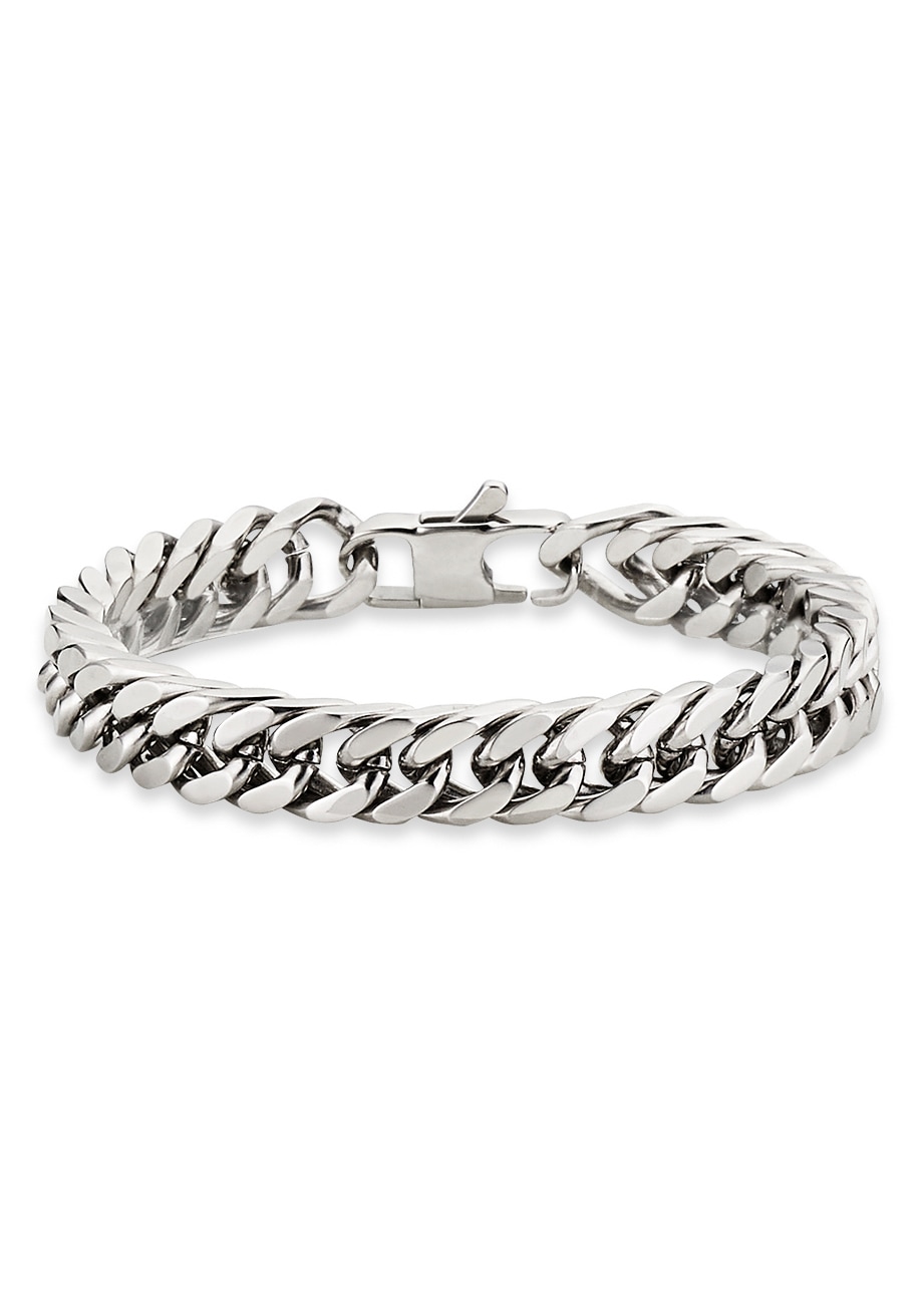 Bruno Banani Armband "Schmuck Geschenk Armkette Panzerkette 10 mm breit Silber"