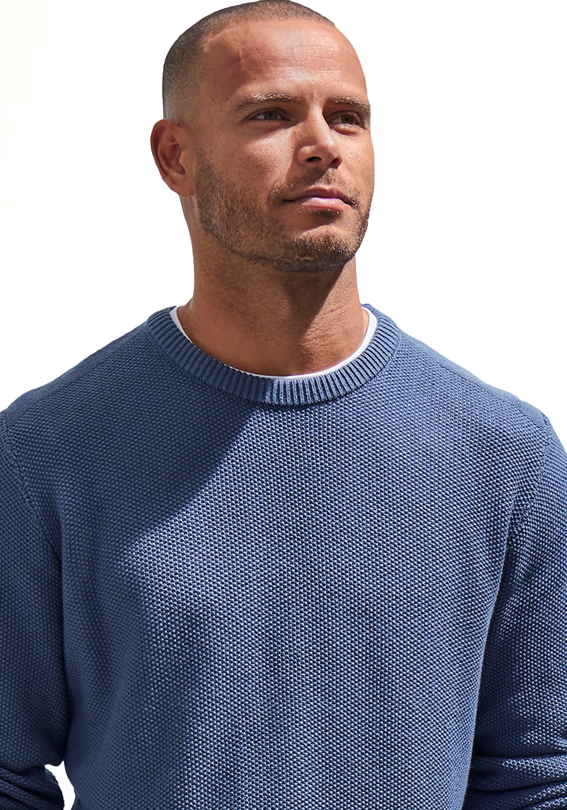 John Devin Strickpullover, Pullover in modischer Strickstruktur