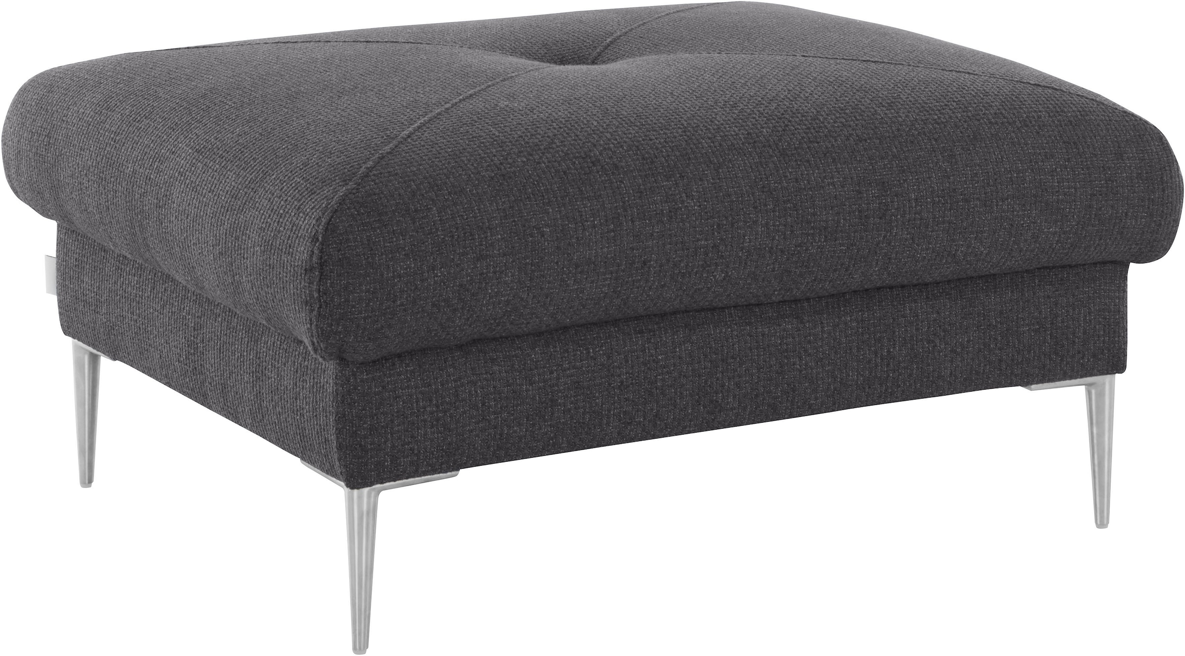 TRENDMANUFAKTUR Hocker »Chilltime, elegant und bequem durch Komfortsitzhöhe 46cm, hoher Fuss«, mit eleganter Kreuznaht auf der Sitzfläche