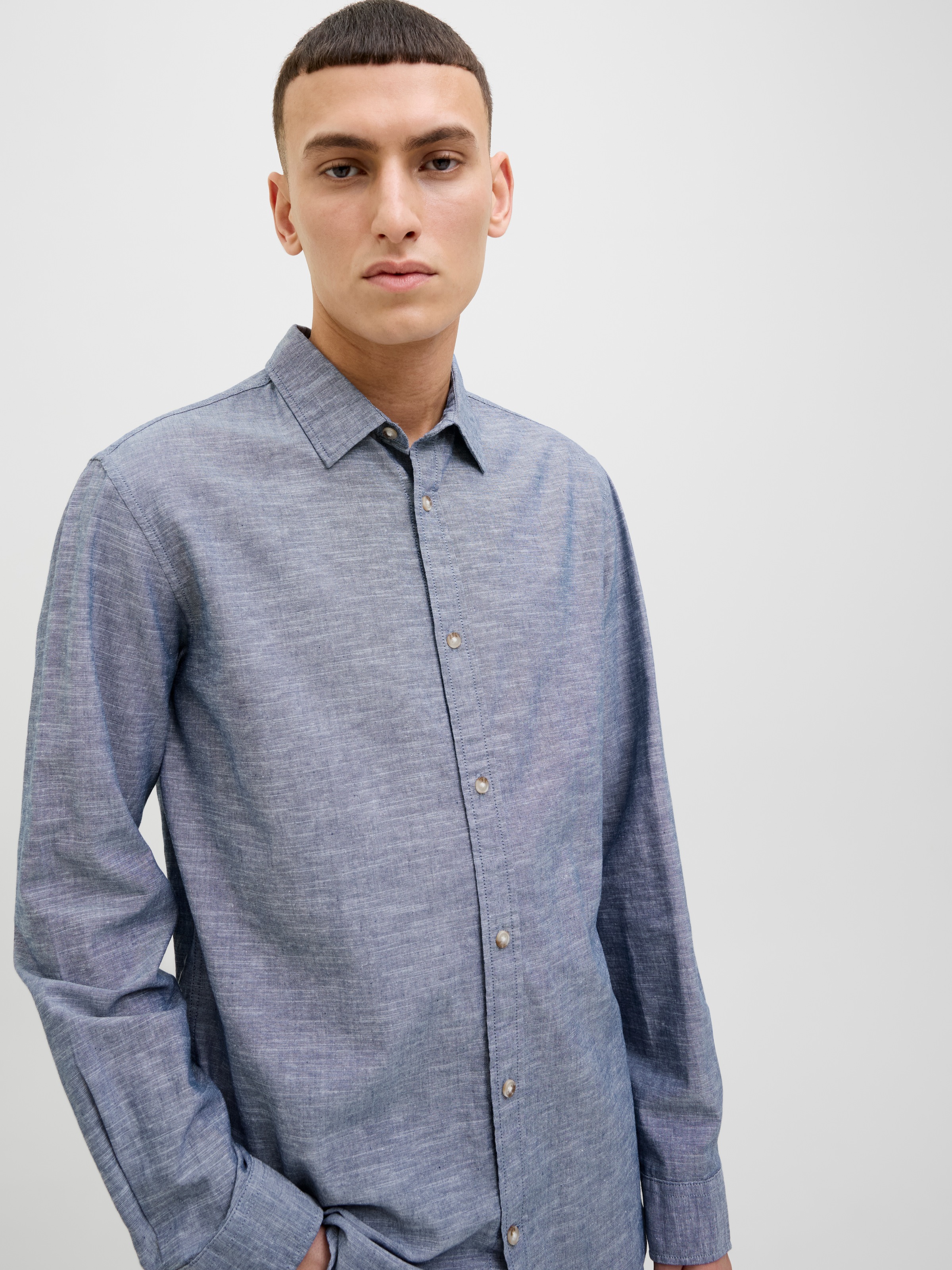 Jack & Jones Langarmhemd »JJESUMMER SHIRT LS SN«, mit Hemdkragen