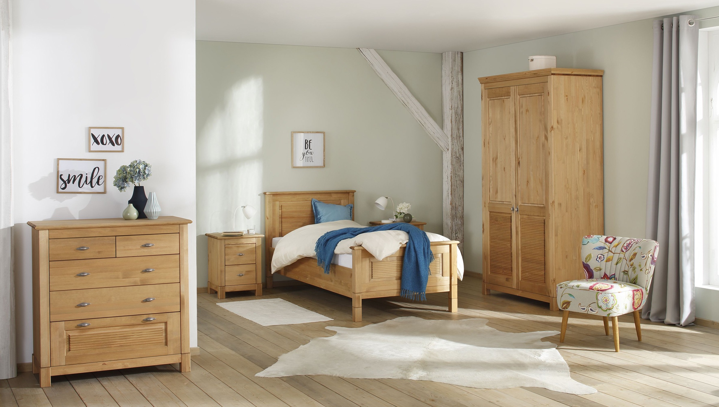 OTTO home Schubkastenkommode "Rauna" aus massiver Kiefer mit 5 Schubladen, Breite 96 cm