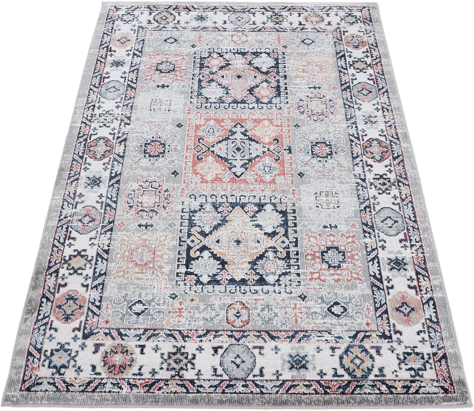 carpetfine Teppich »Vintage Kazach«, rechteckig, 6 mm Höhe, Orient Vintage Look, Wohnzimmer