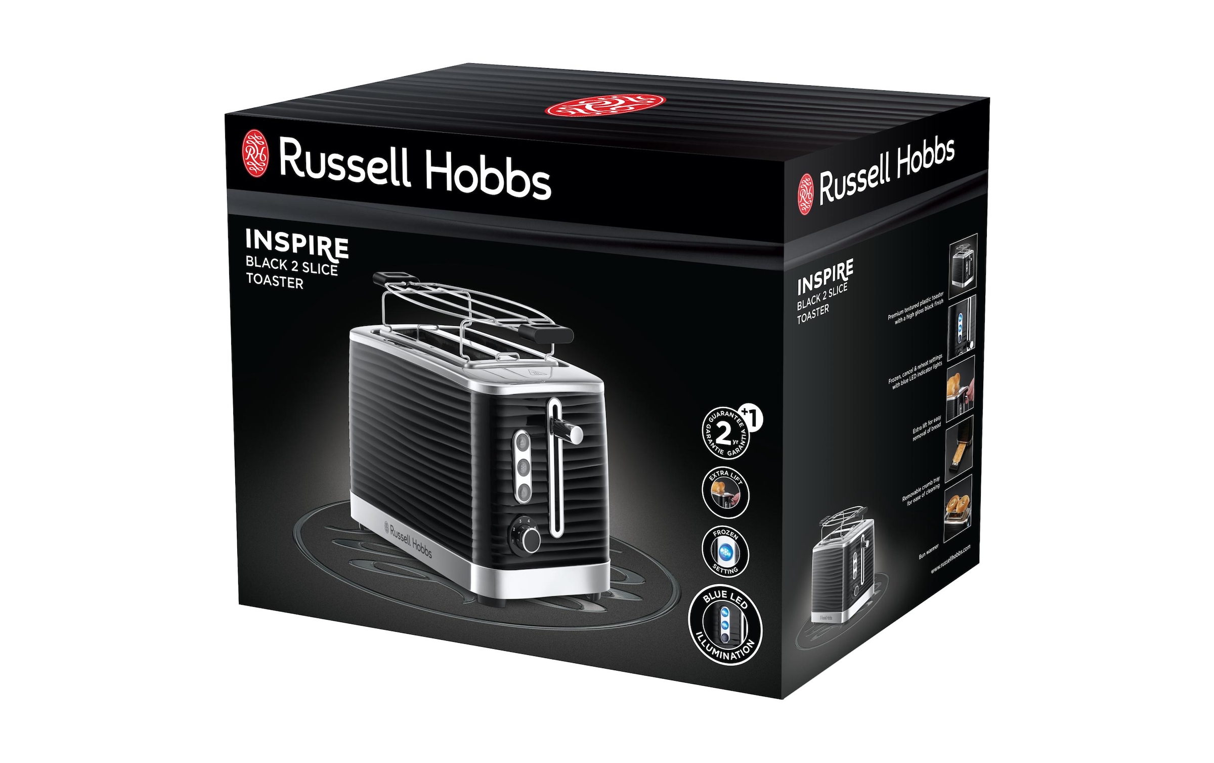 RUSSELL HOBBS Toaster »Inspire 24371-56 Schwarz«, 2 kurze Schlitze, für 2 Scheiben, 1050 W