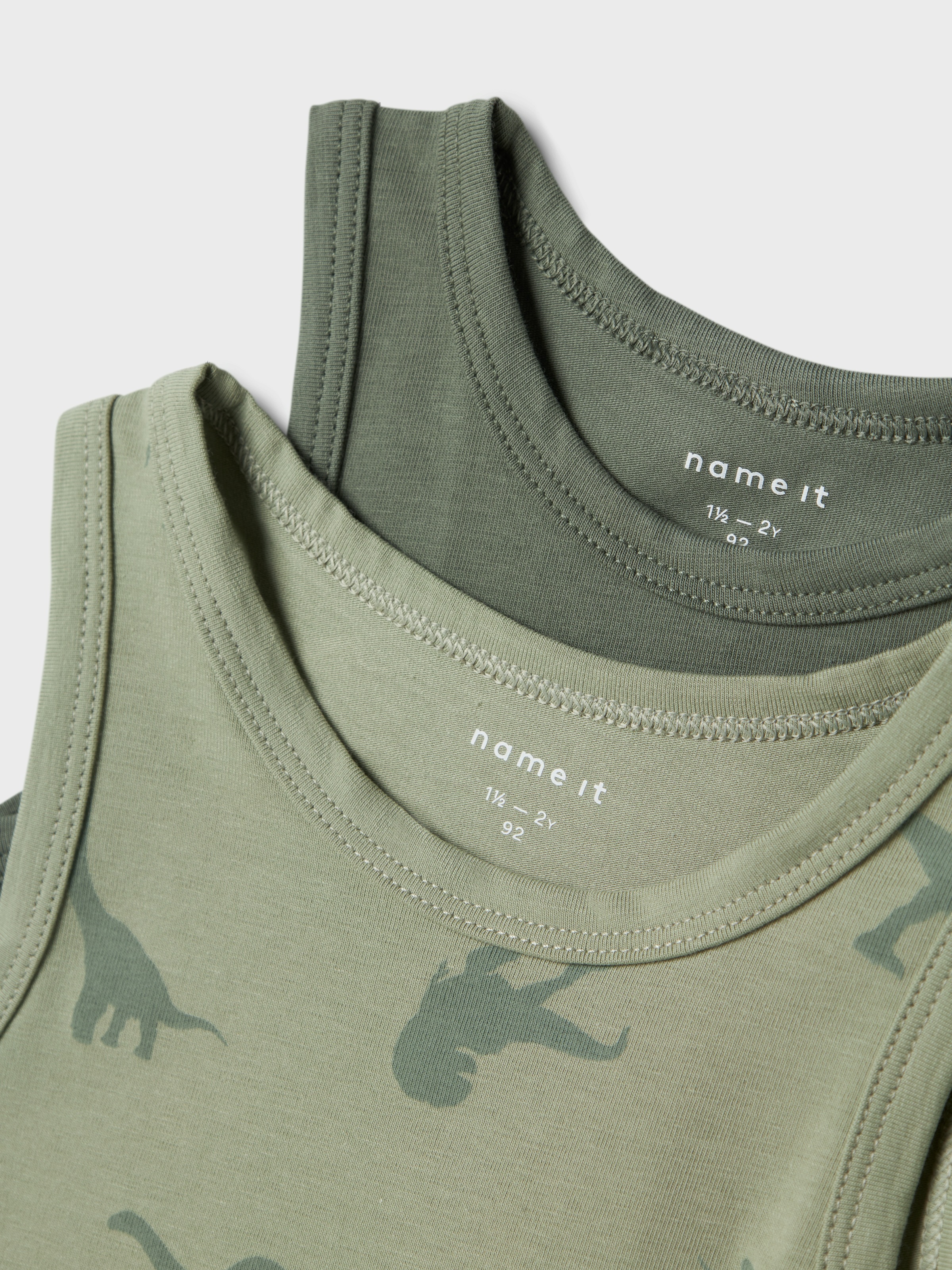 Name It Unterhemd »NMMTANK TOP 2P AGAVE GREEN DINO NOOS«, (Packung, 2 St.)