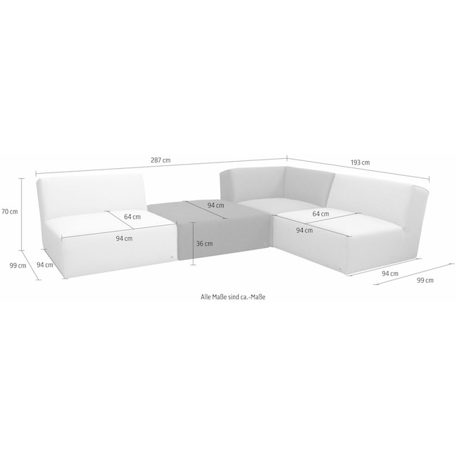 TOM TAILOR HOME Ecksofa »ELEMENTS«, (Set), in Grey shadows, bestehend aus 4  Sofaelementen online kaufen | Jelmoli-Versand