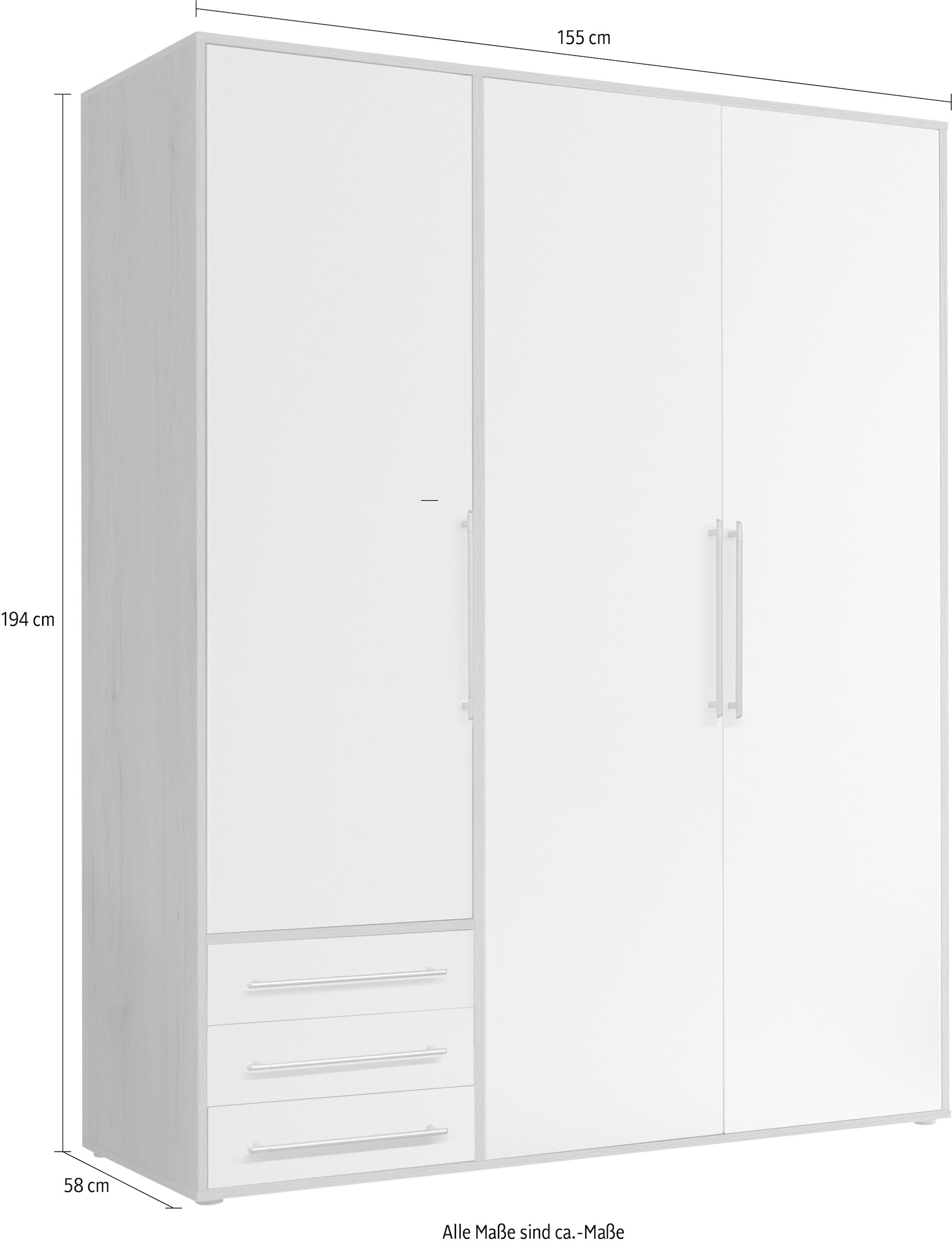 Schlafkontor Drehtürenschrank »Lyss Schrank, Kleiderschrank mit Drehtüren«, in verschiedenen Farben und Grössen erhältlich