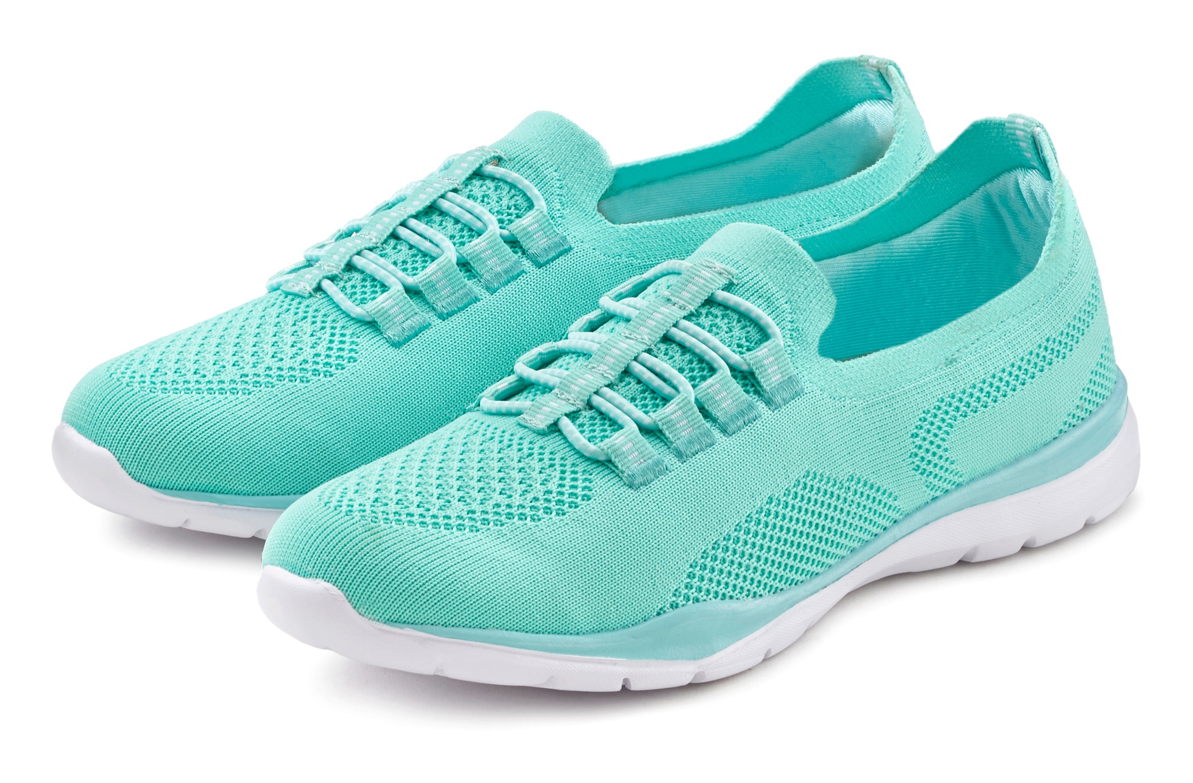 LASCANA Sneaker »Slipper, Halbschuh, leichtes Meshmaterial« zum Reinschlüpfen mit elastischen Schnürbändern VEGAN